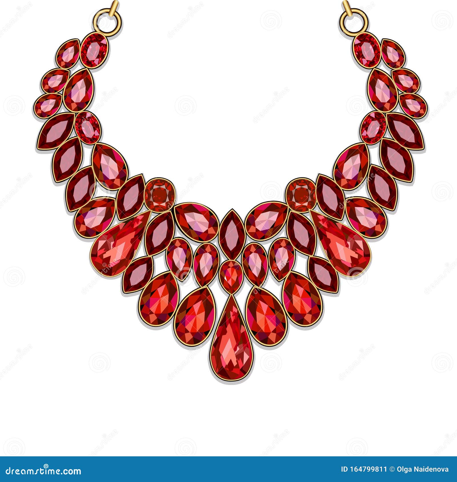 Klassificer ærme Bedre Red Jewelry Gold Necklace with Rubies Stock Vector - Illustration of  bijouterie, rubies: 164799811