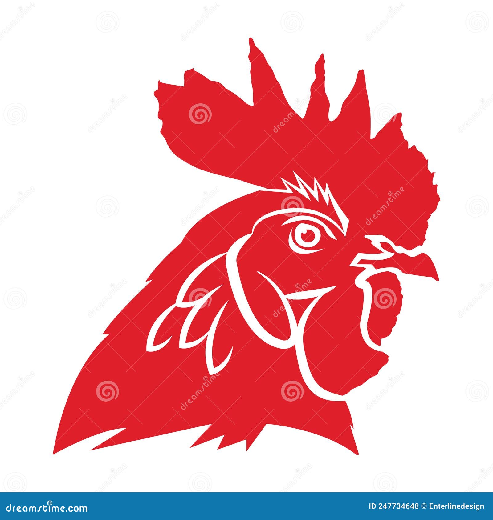 Red Rooster Head Illustration Stock Vector Illustration of beak