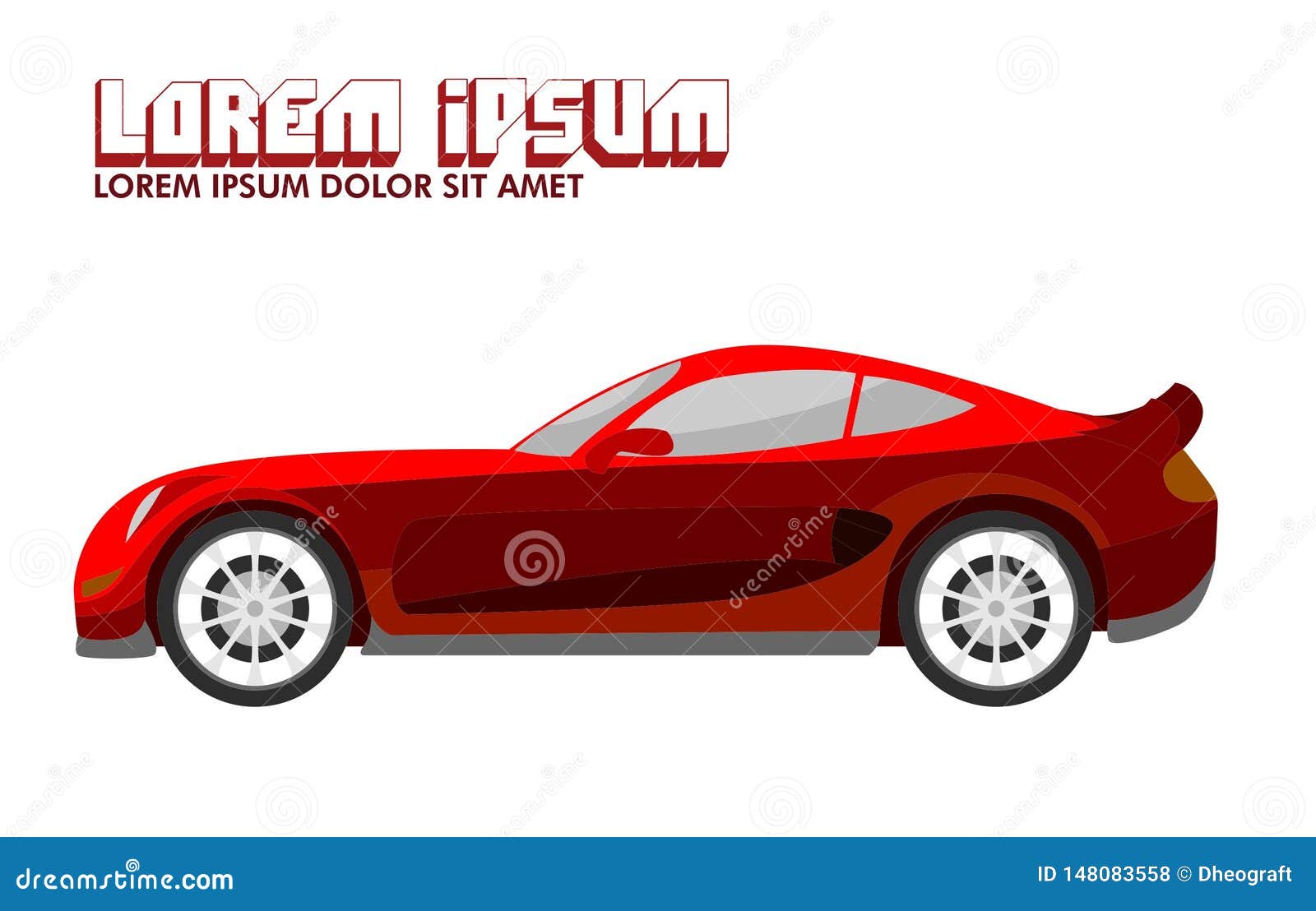 Illustration of Red Sport Car Stock Vector - Illustration of used
