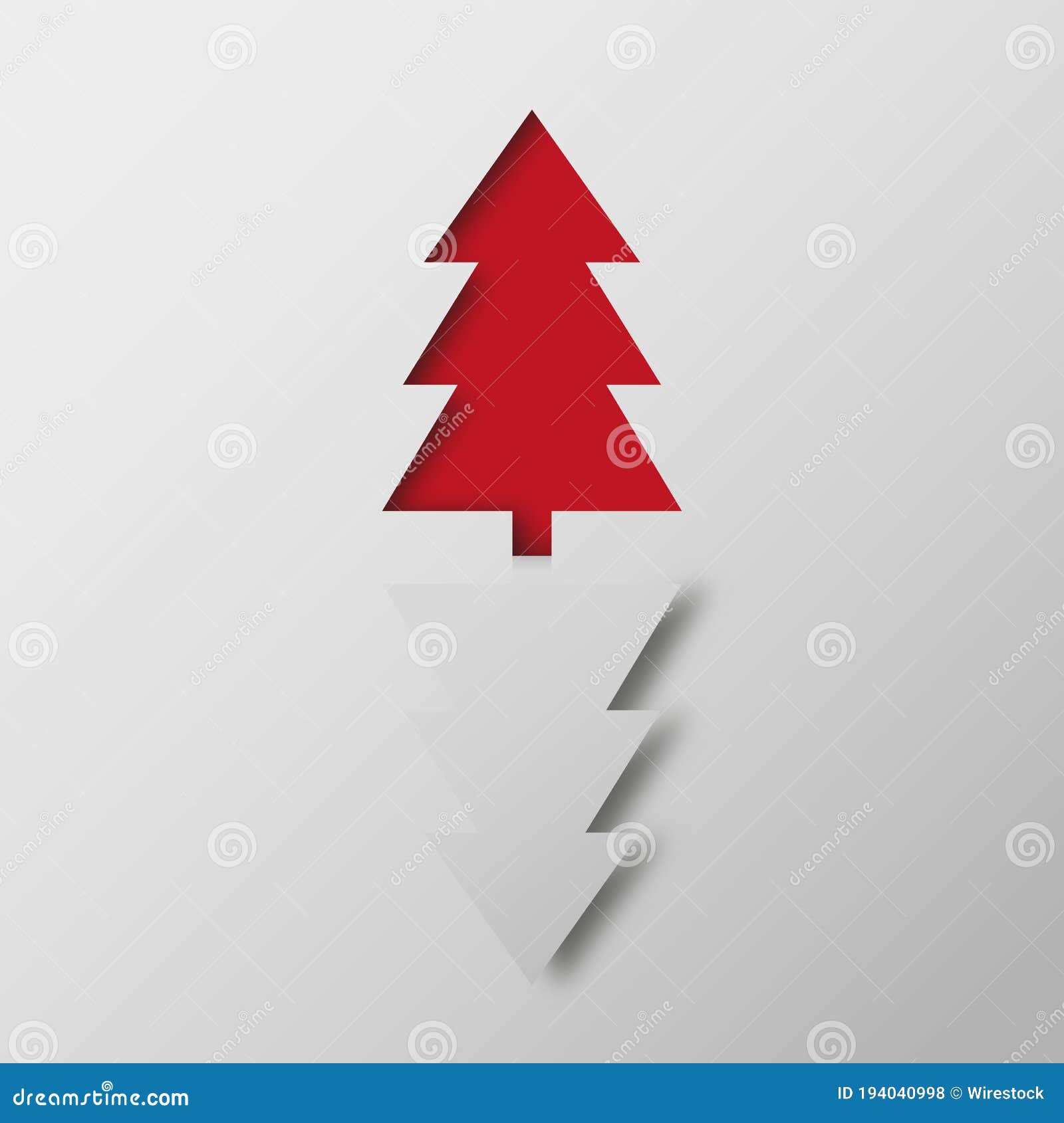 Illustration of Red and White Christmas Trees on Grey Background Stock