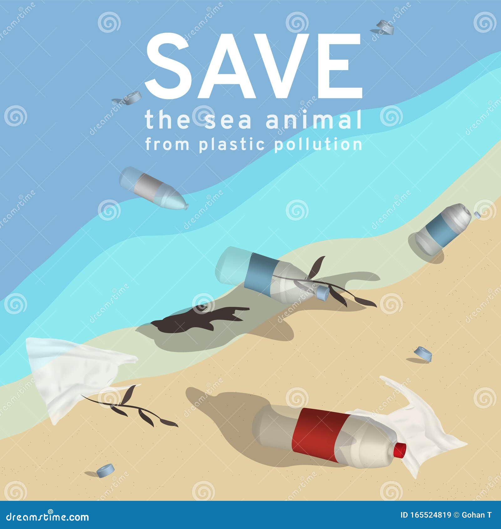An Illustration Reflects To Current Environmental Problems of the Plastic  Garbage, Sea Animals Die from Water Pollution, Solve Glo Stock Illustration  - Illustration of marine, aircraft: 165524819