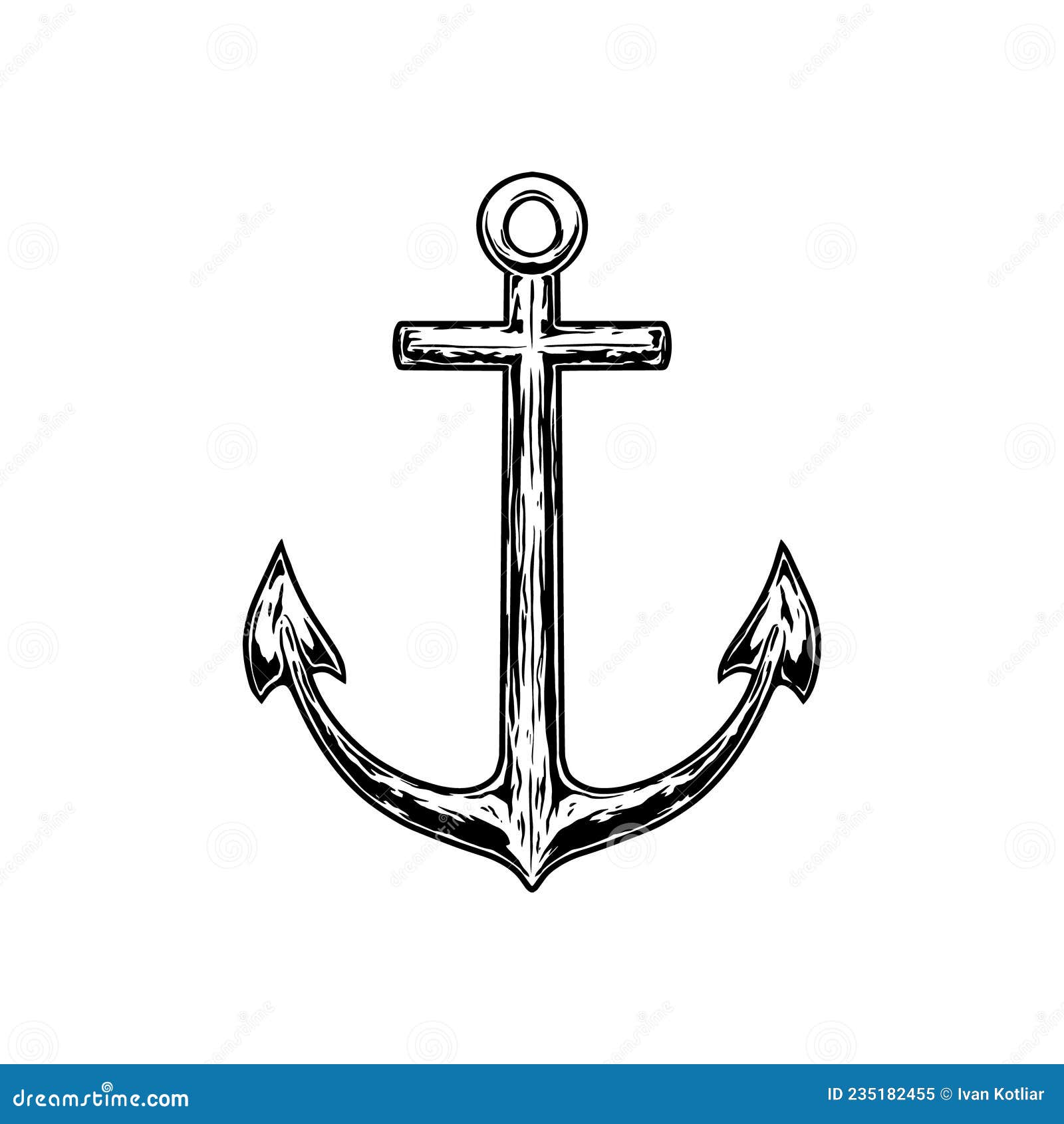 Illustration of Retro Anchor in Engraving Style. Design Element for ...