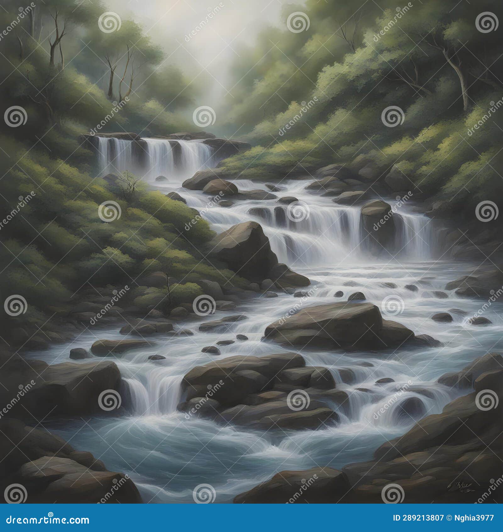 The Rhythmic Pulse of a Distant Waterfall, a Heartbeating Echo of the ...