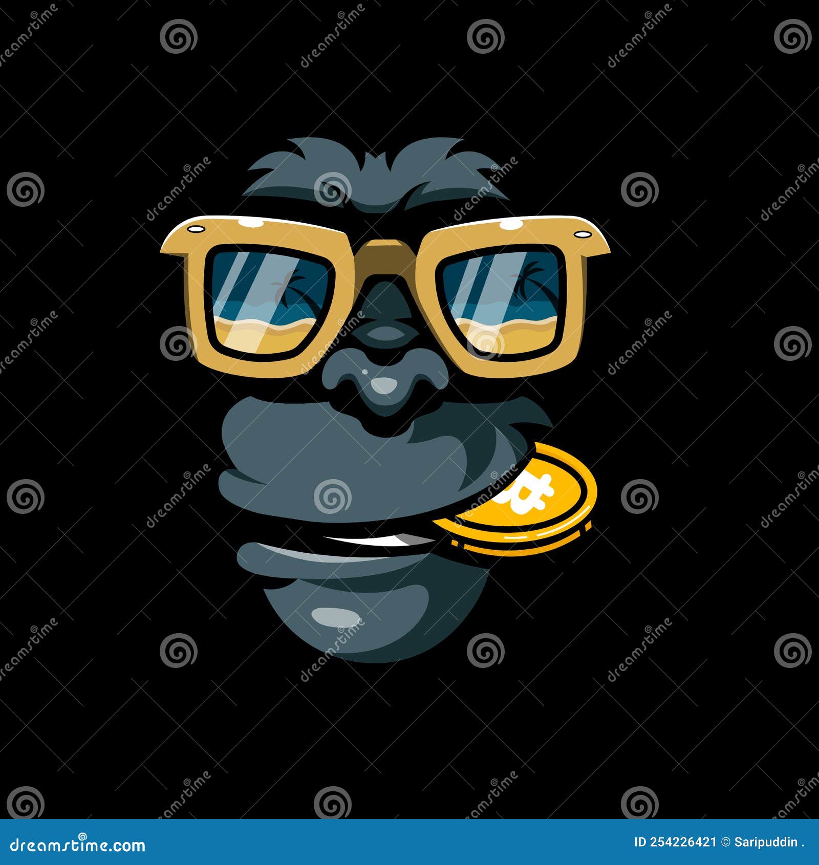 Gorilla with Crypto Currency Stock Vector - Illustration of gorilla, chimp:  254226421