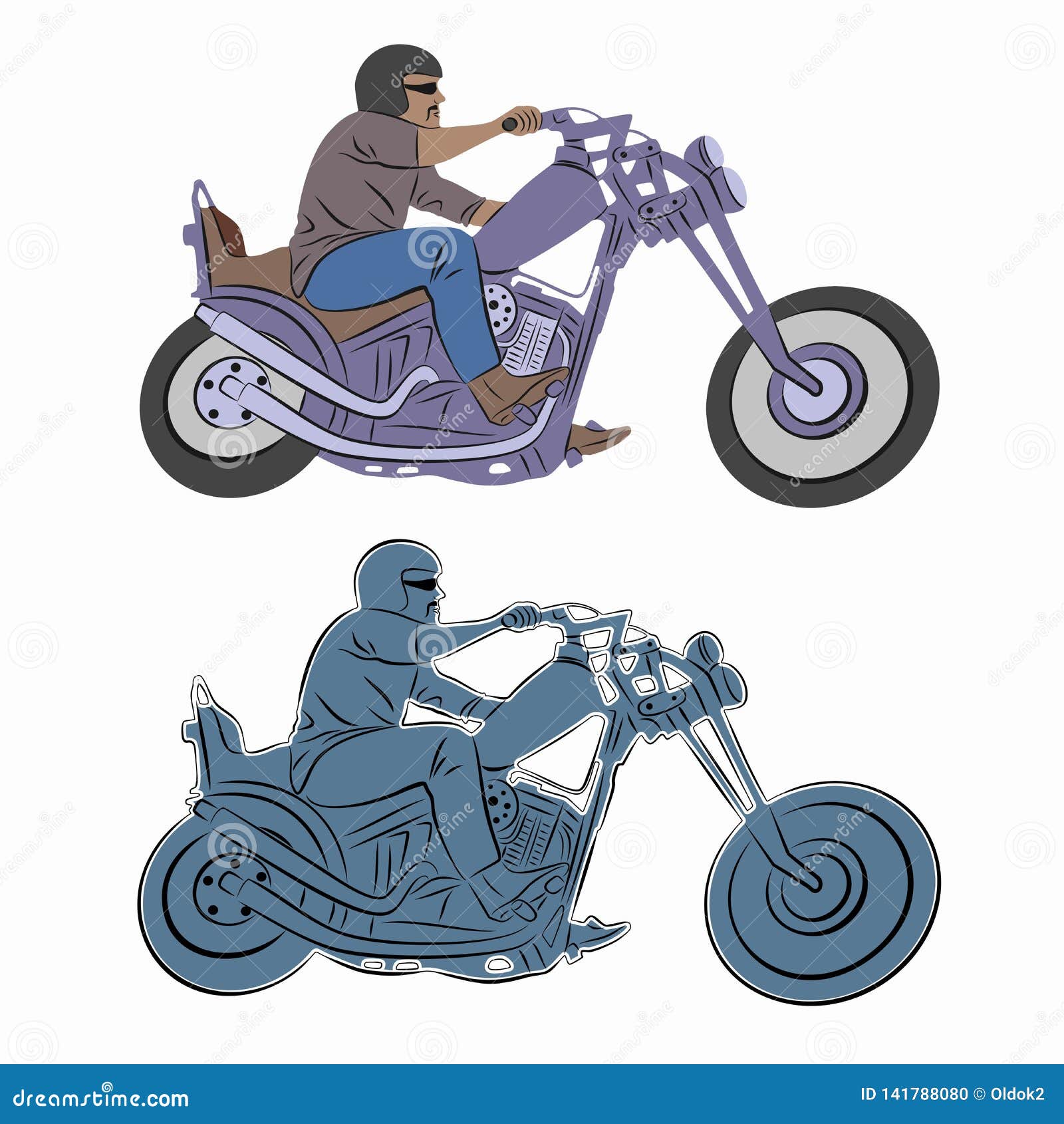 Motorbike rider vector drawing