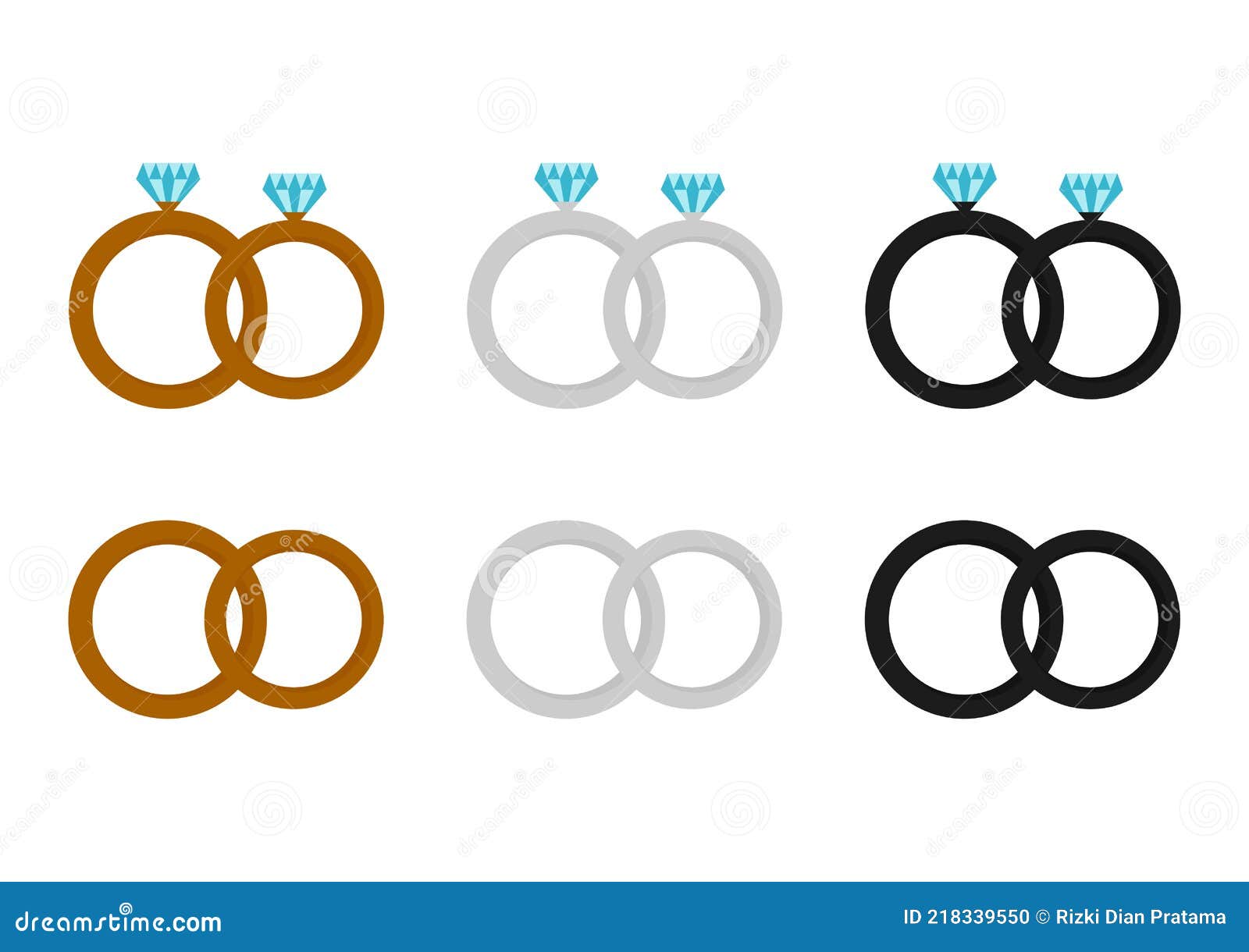 Illustration of a Ring with Three Types of Rings Stock Vector