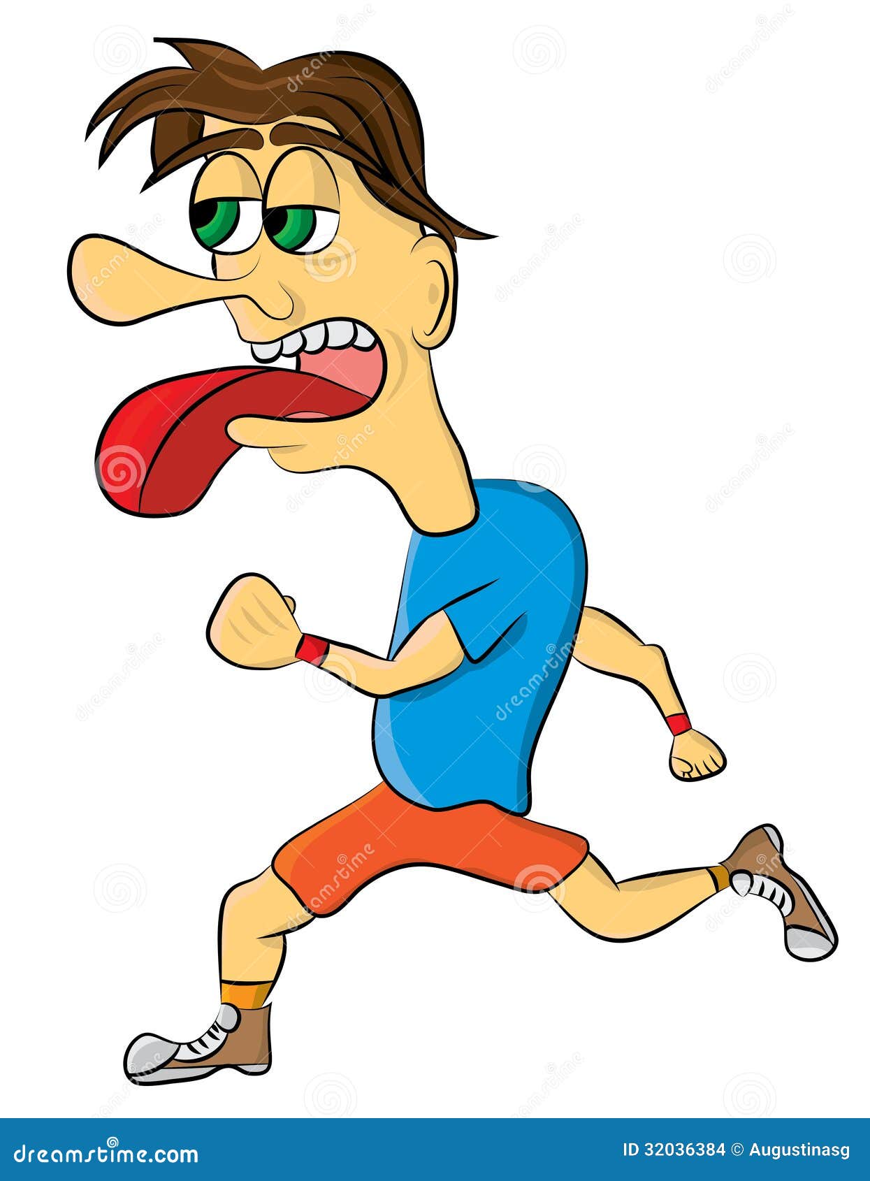 Illustration of a Running Tired Man Stock Illustration - Illustration of  runner, clipart: 32036384