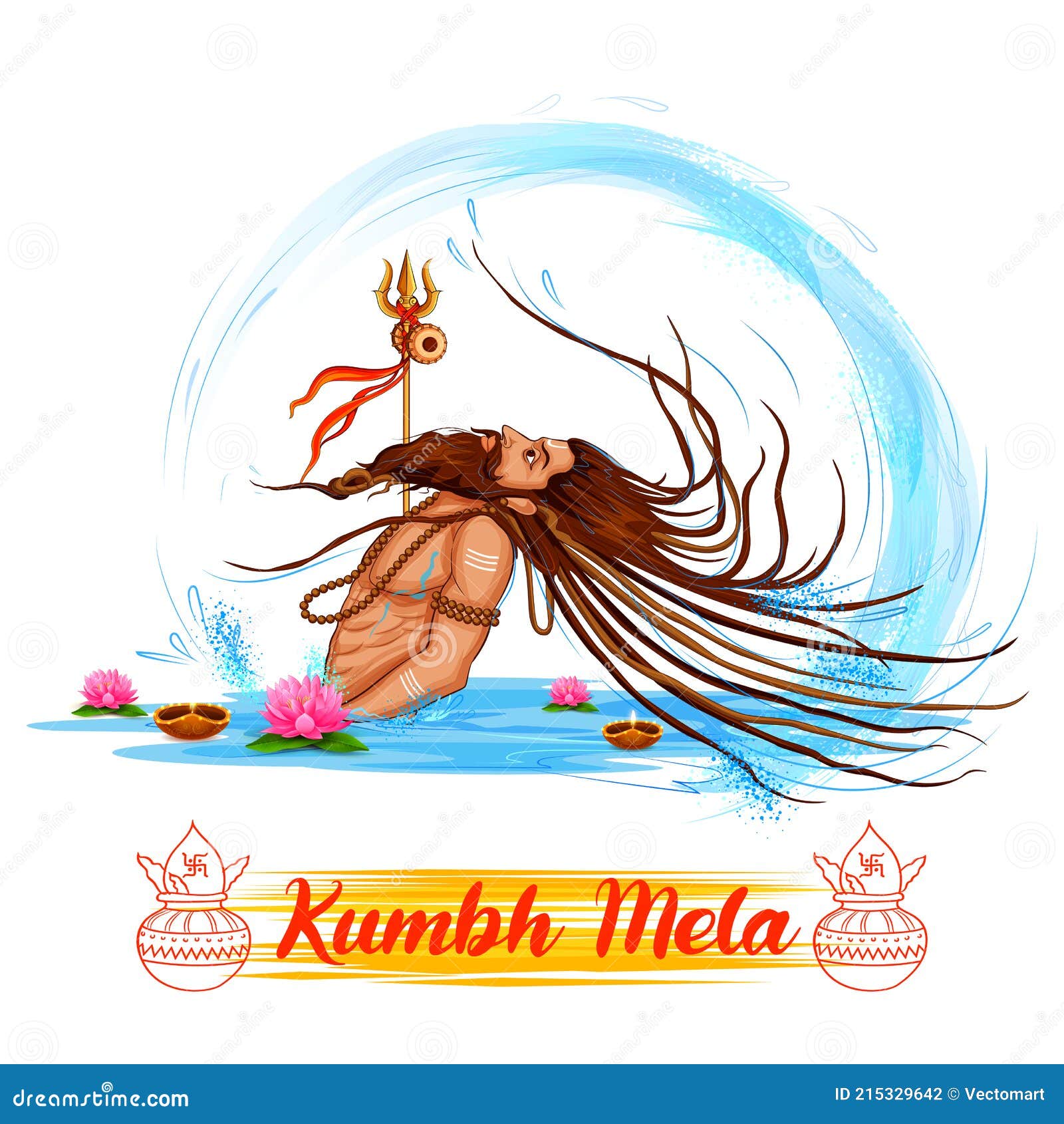 sadhu saint of india for grand festival and hindi text kumbh mela