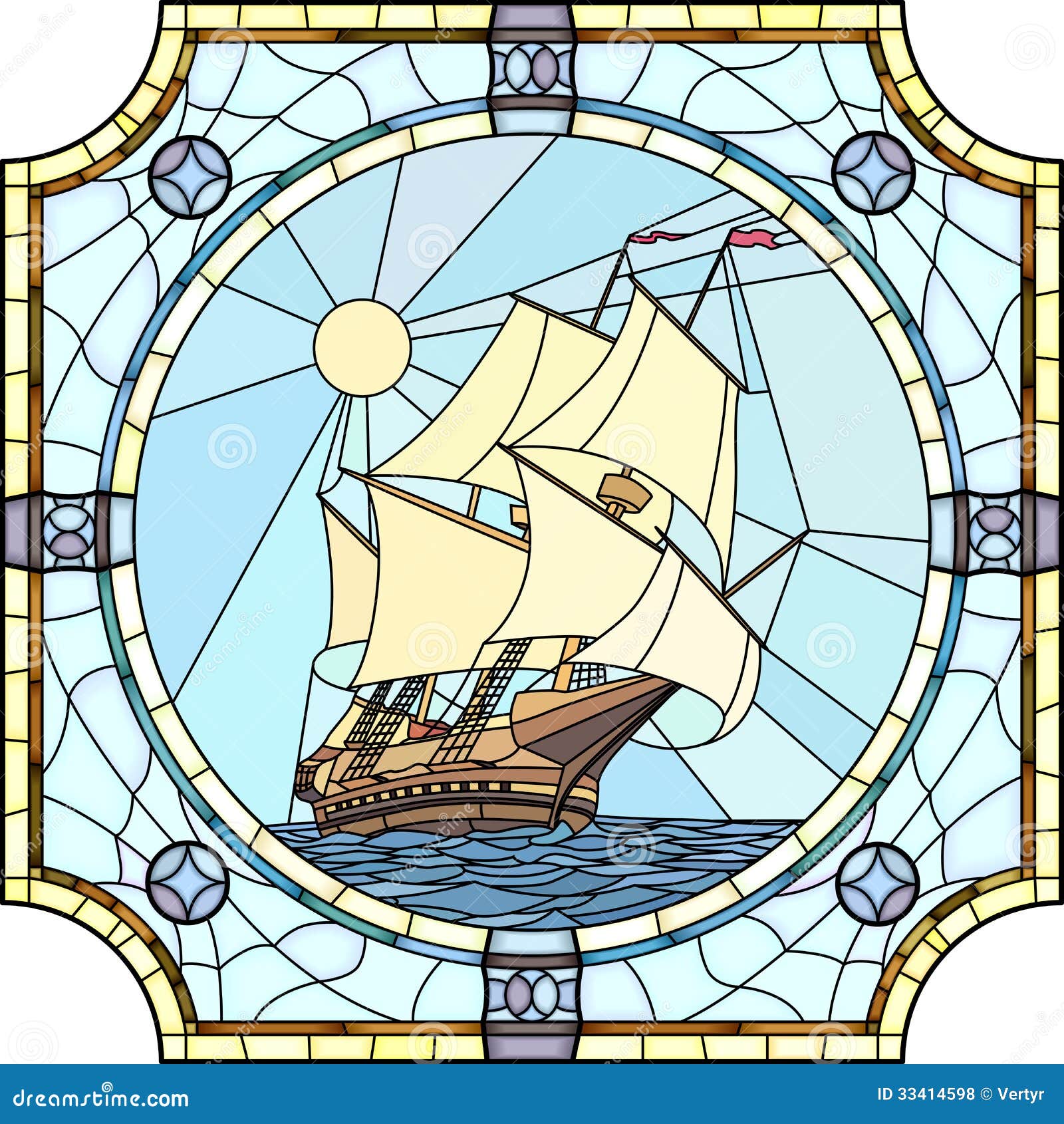 illustration of sailing ships of the 17th century. royalty