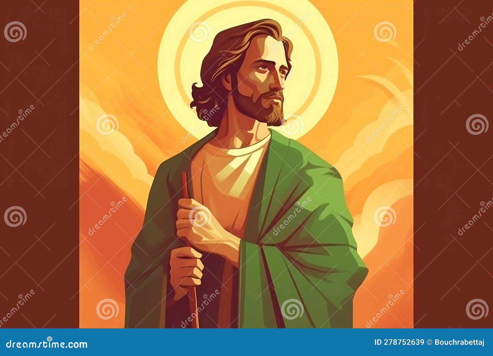 Illustration Of Saint Jude The Patron Saint Of Lost Causes In