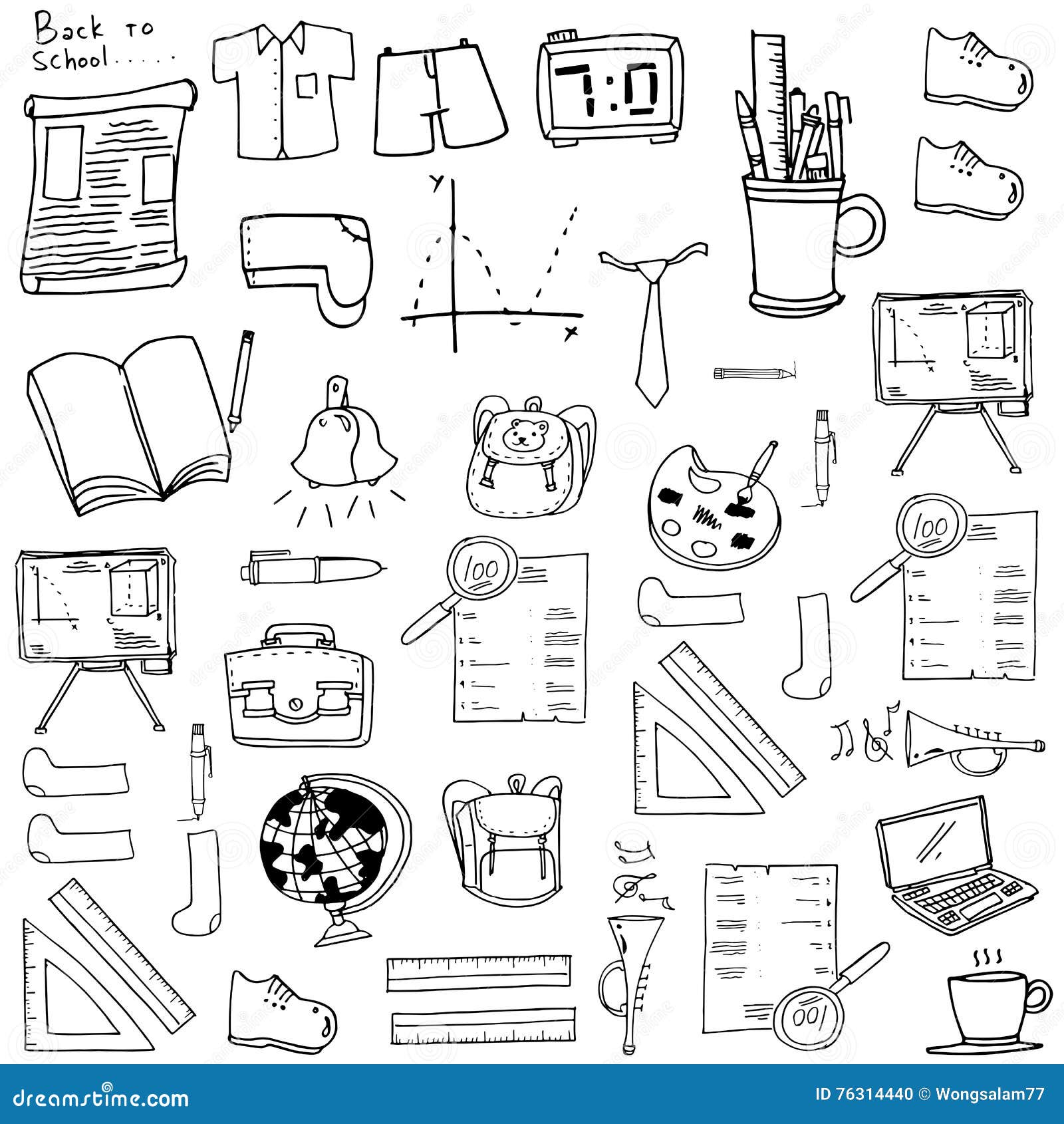 Illustration School Supplies Doodles Stock Vector Illustration Of