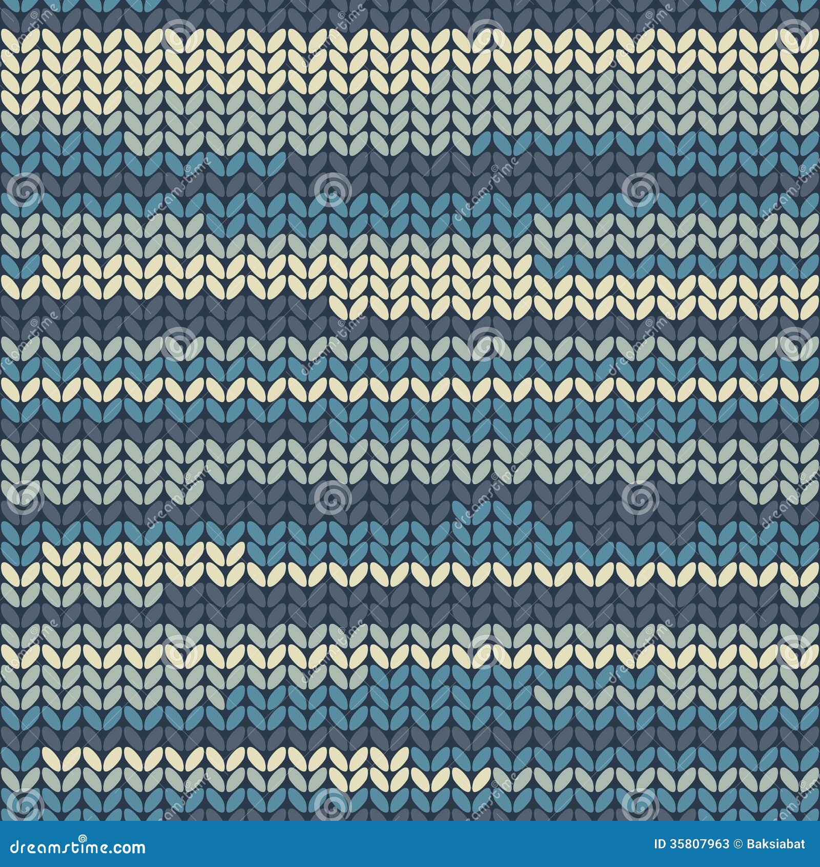 Illustration Seamless Knitted Pattern Stock Vector