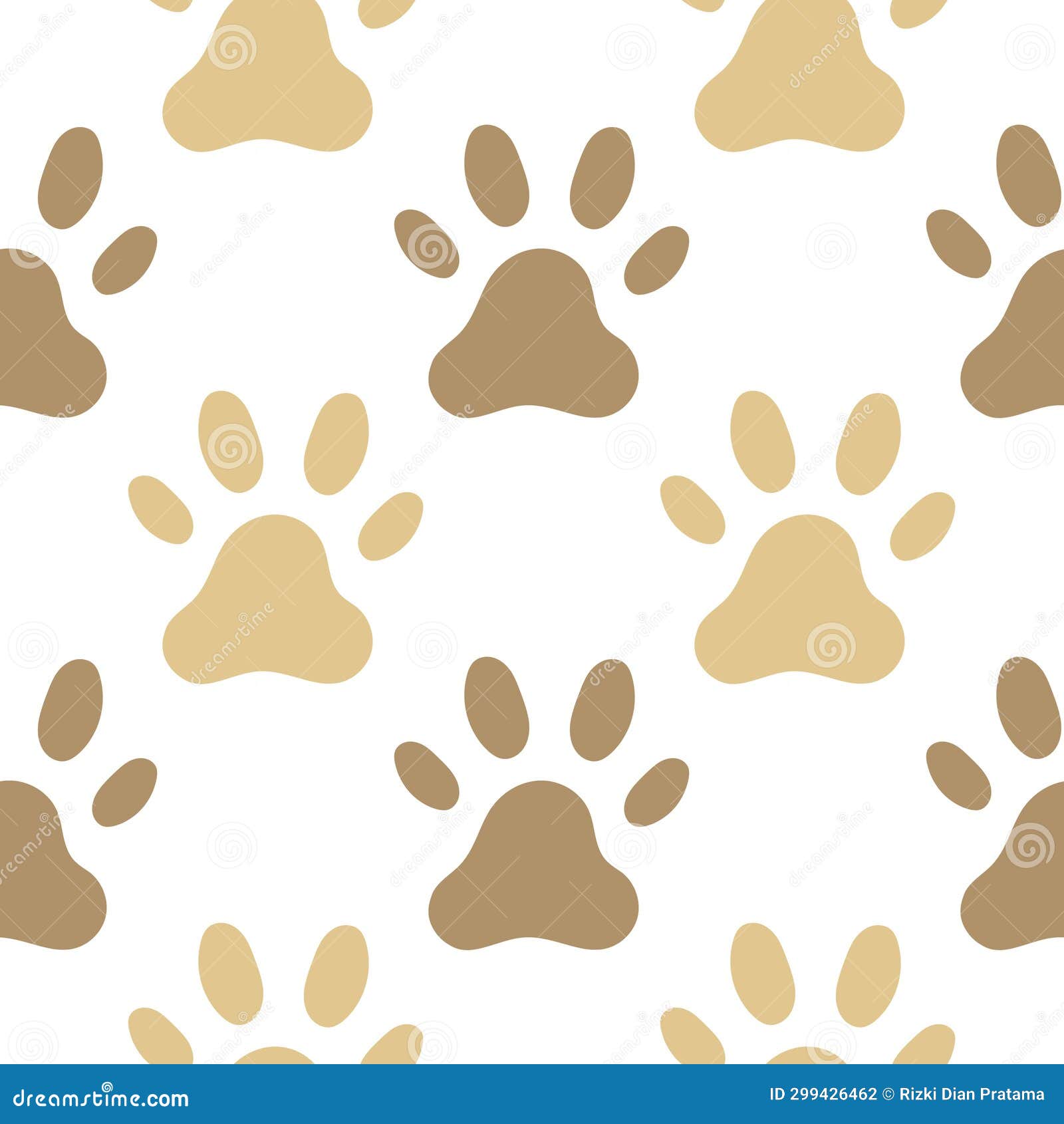 Illustration Seamless Pattern of Dog Footprints Stock Vector ...