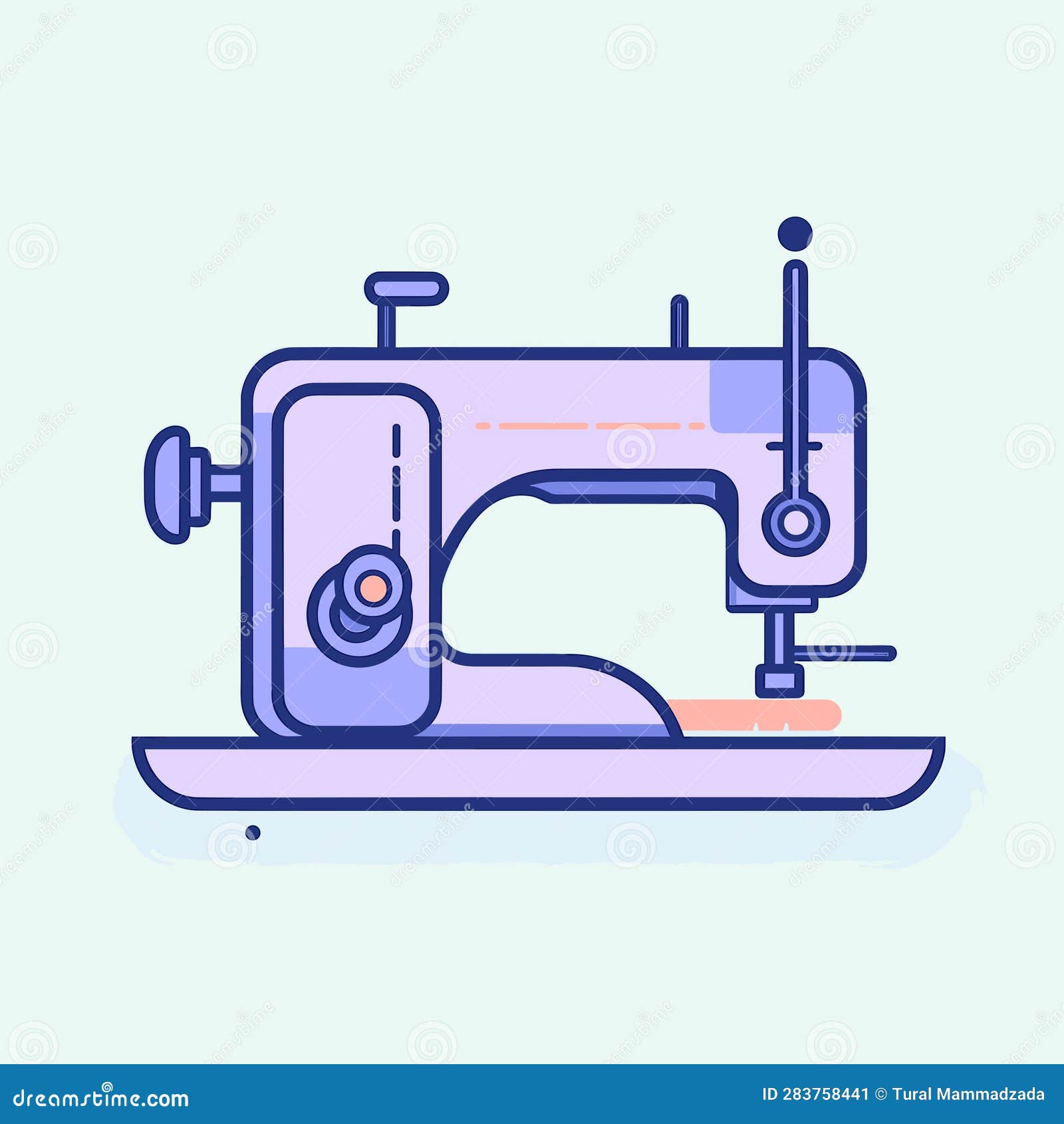 Vector of an Illustration of a Sewing Machine in a Simple and