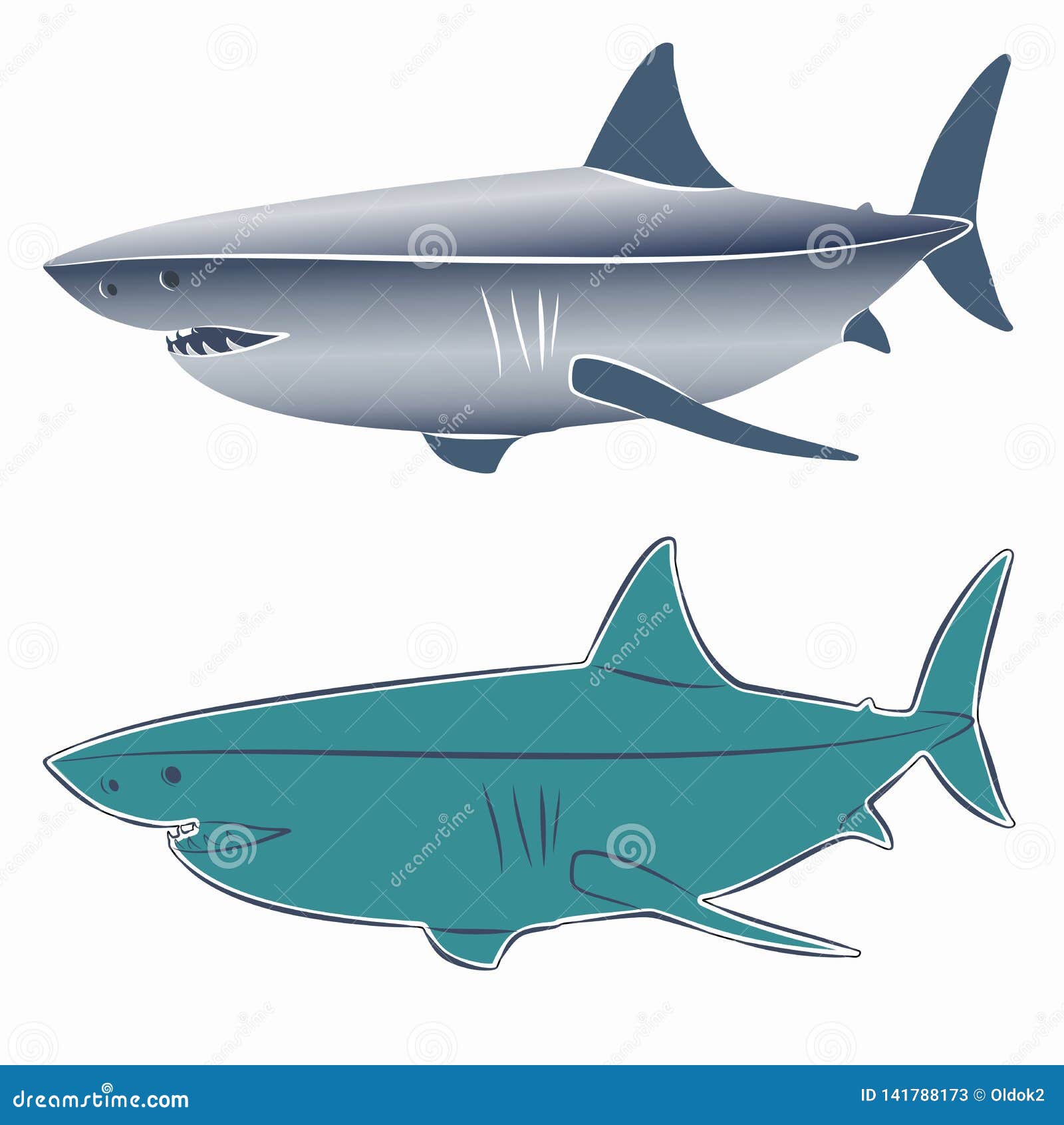 Illustration of Shark, Vector Draw Stock Vector - Illustration of ...