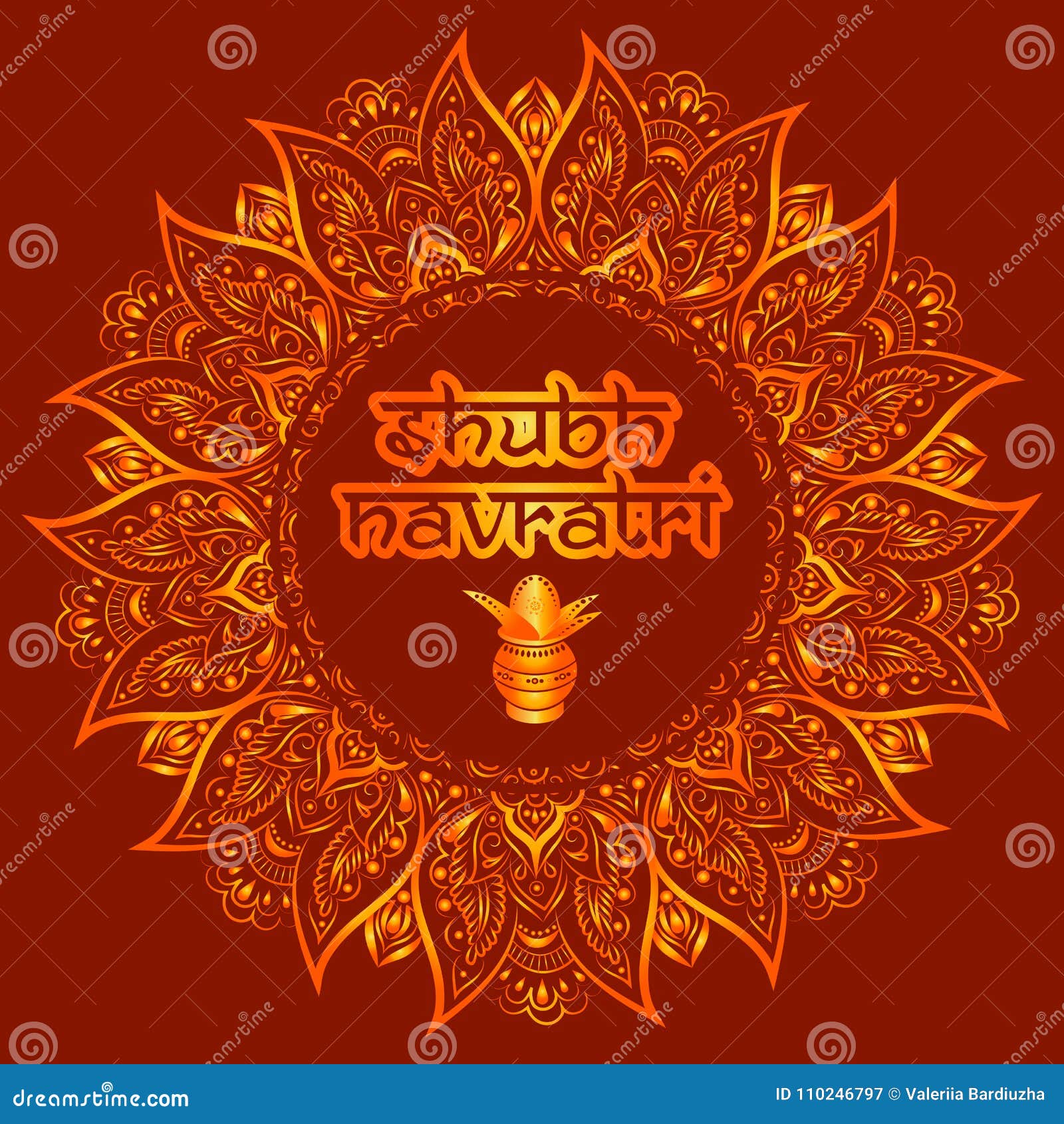 Illustration of Shubh Navratri Celebration Stock Vector - Illustration of  advertisement, hinduism: 110246797