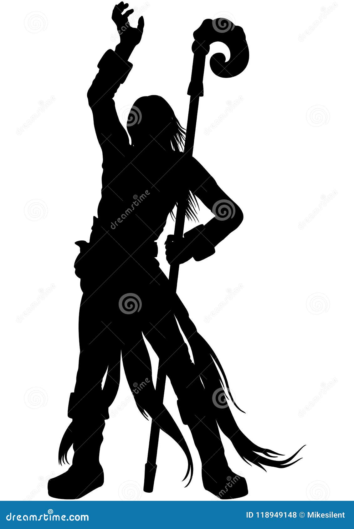 Sorcerer silhouette stock illustration. Illustration of mystery - 118949148