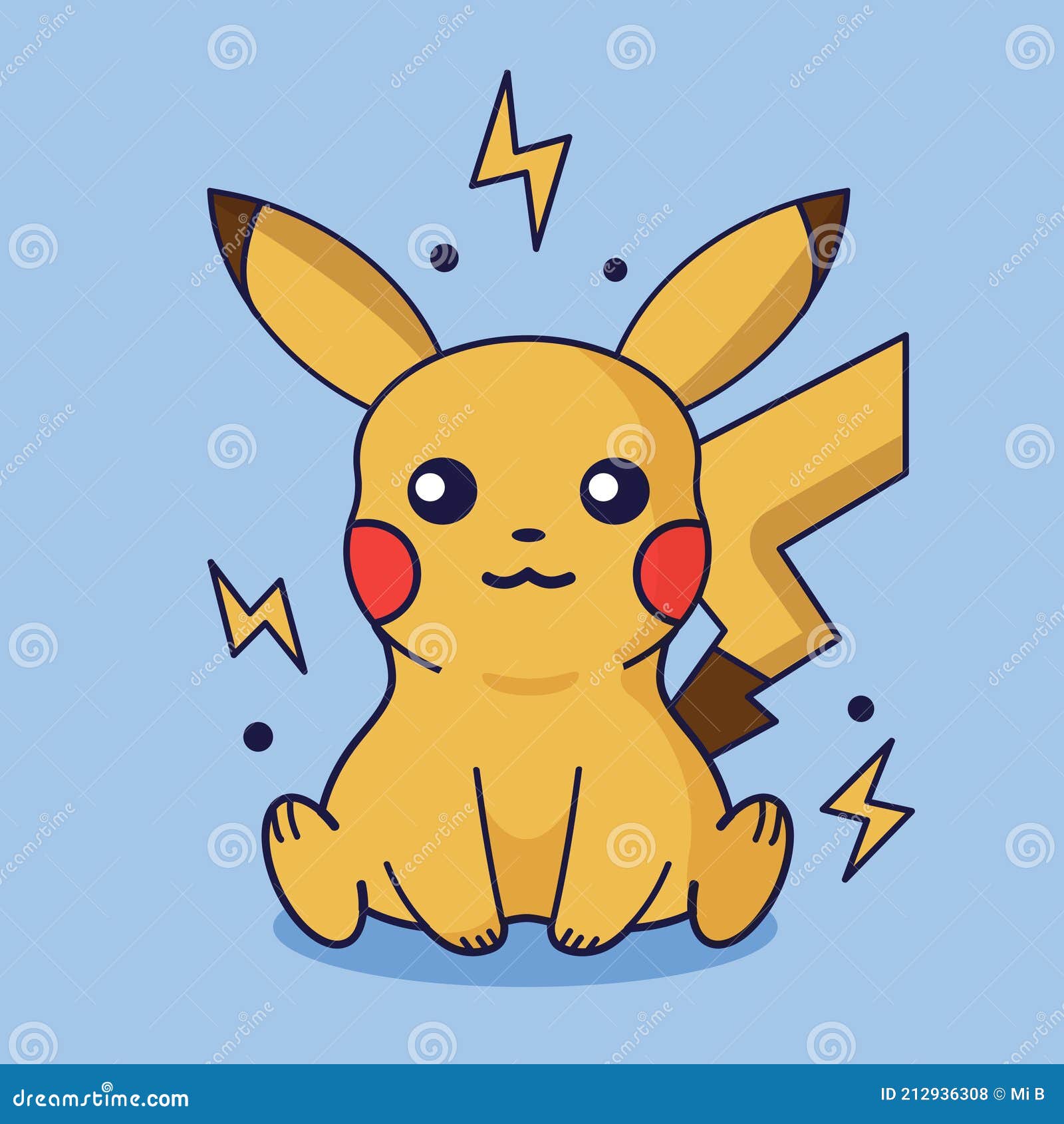 Illustration of Sitting Pokemon Pikachu Editorial Stock Photo -  Illustration of icons, good: 212936308