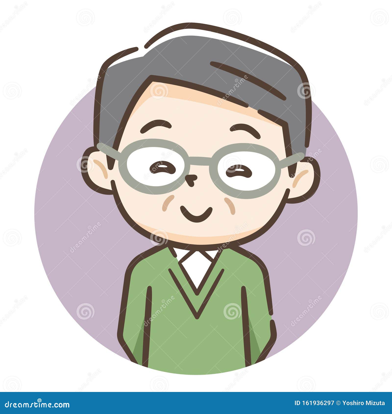 Illustration of a Smiling Elderly Man Stock Vector - Illustration of ...