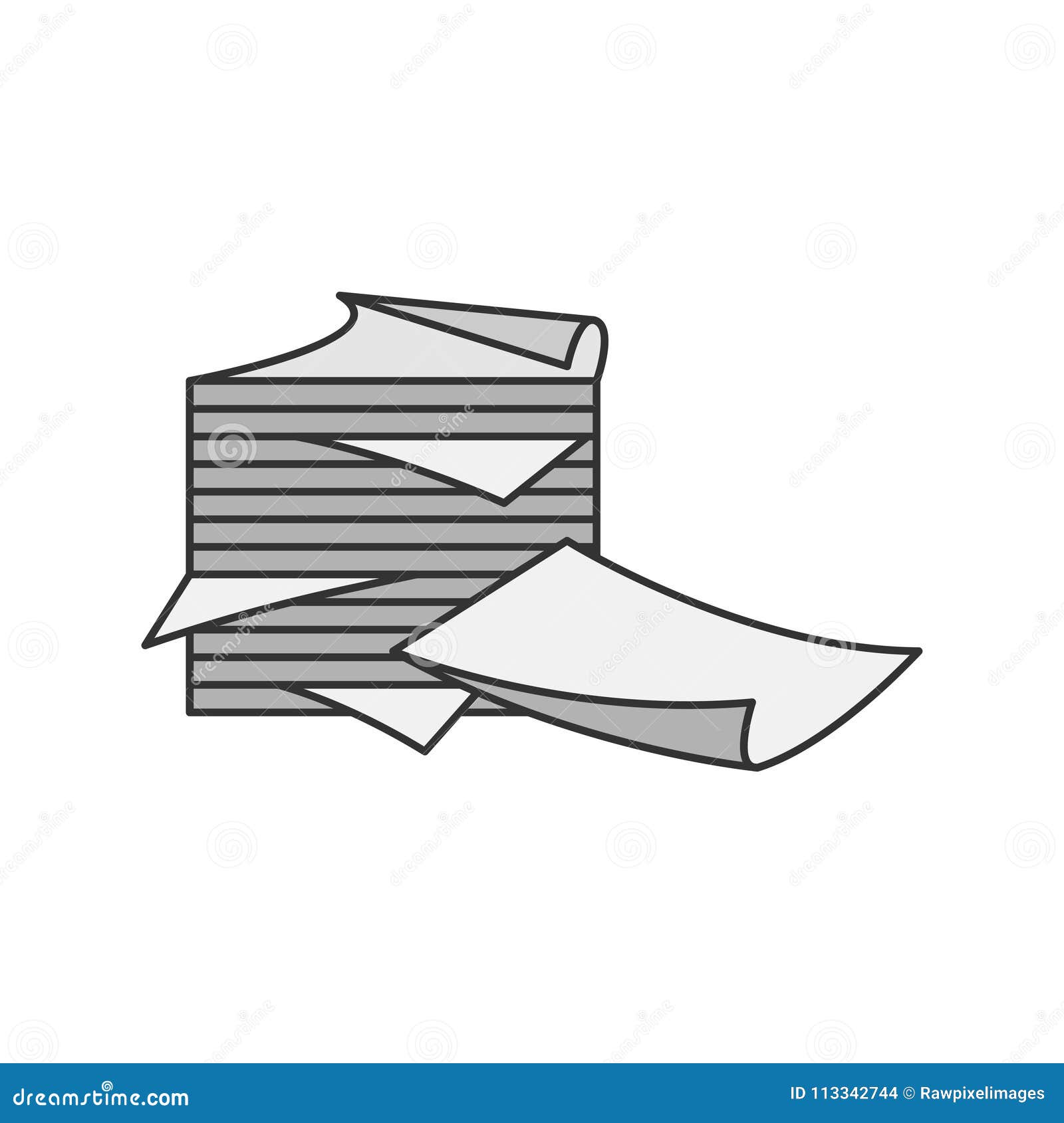 Illustration of a Stack of Papers Stock Illustration Illustration of file, work 113342744
