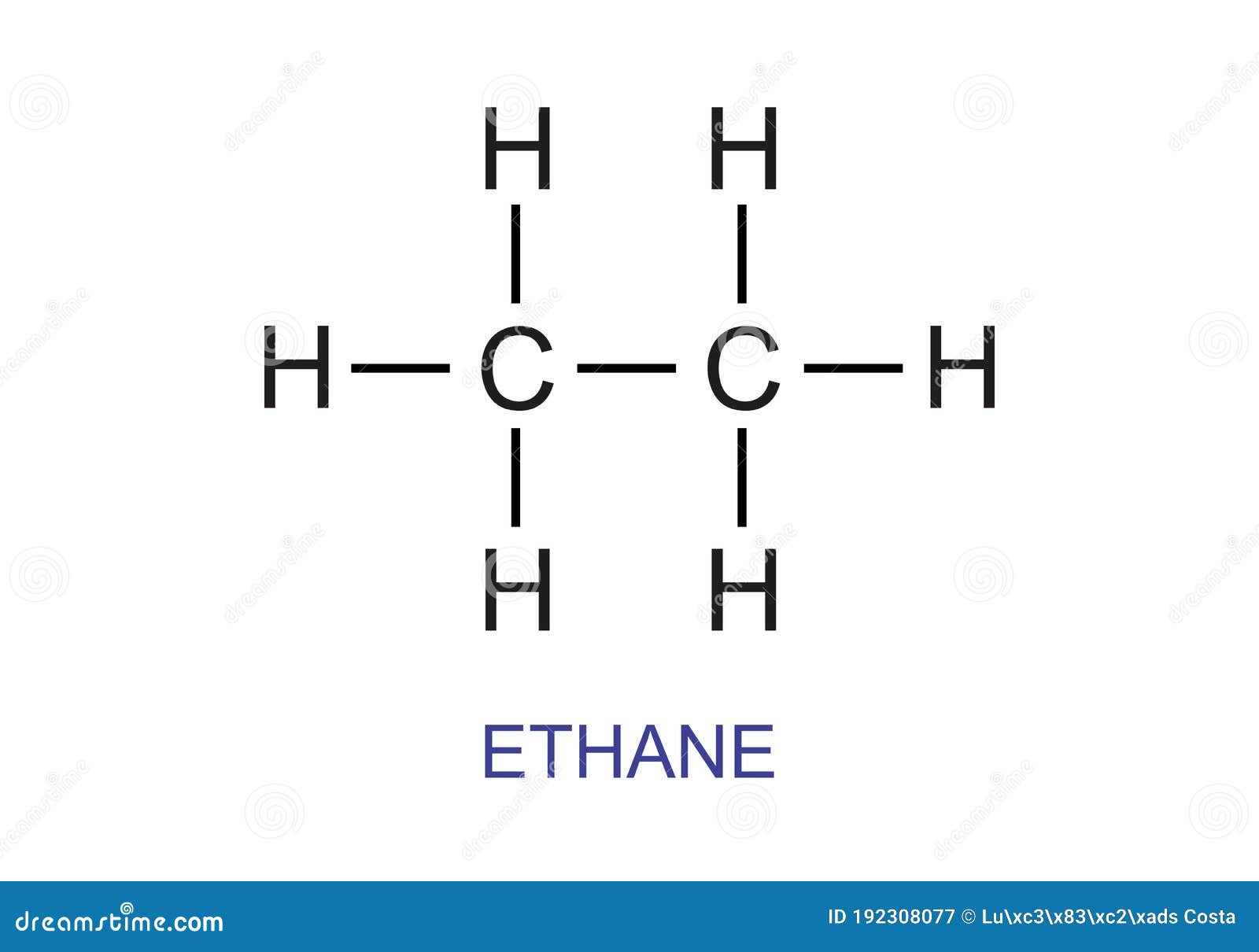 Ethane structural formula stock illustration. Illustration of chemistry ...