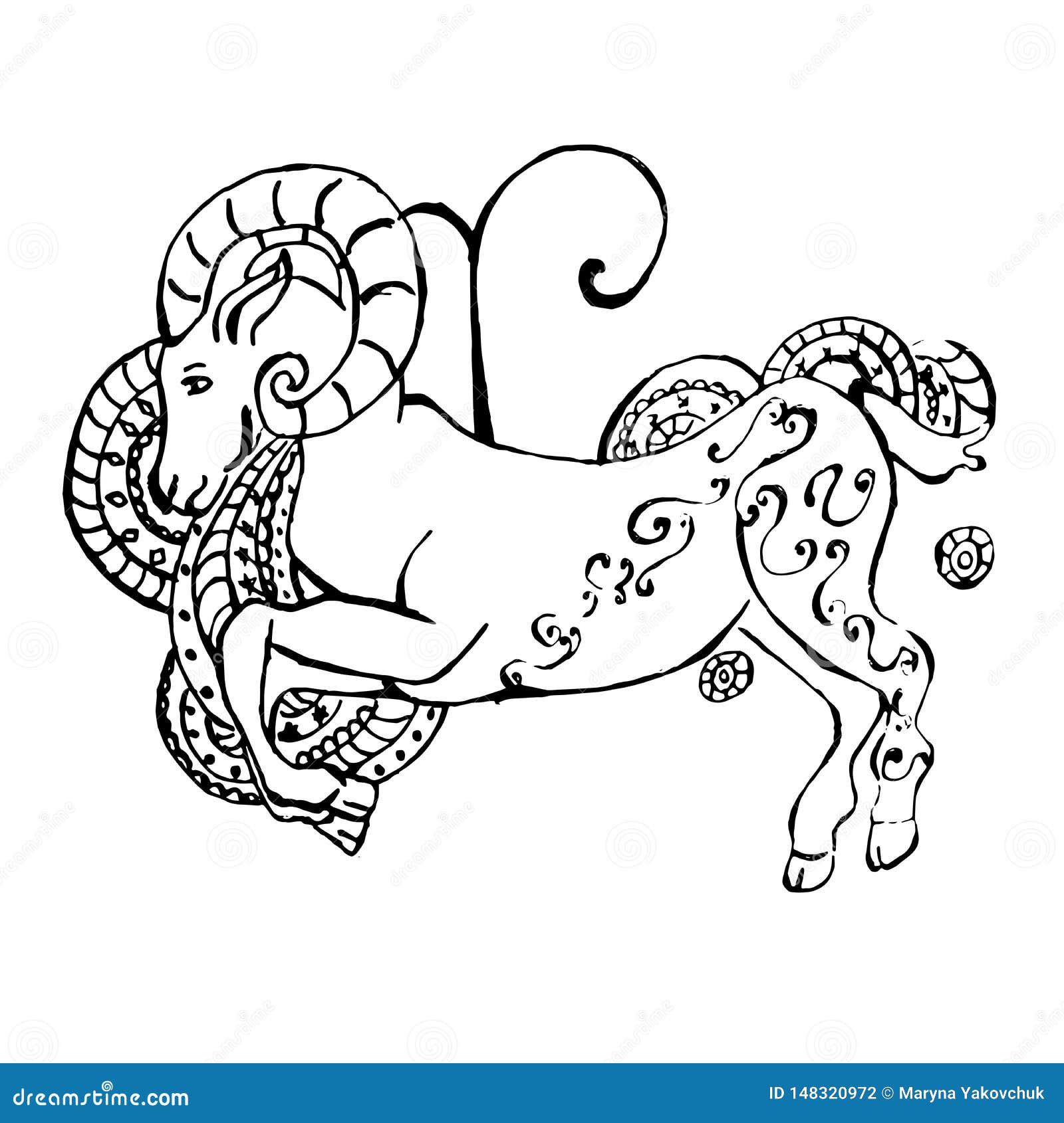 Illustration in the Style of Drawing with the Sign of the Zodiac Stock ...