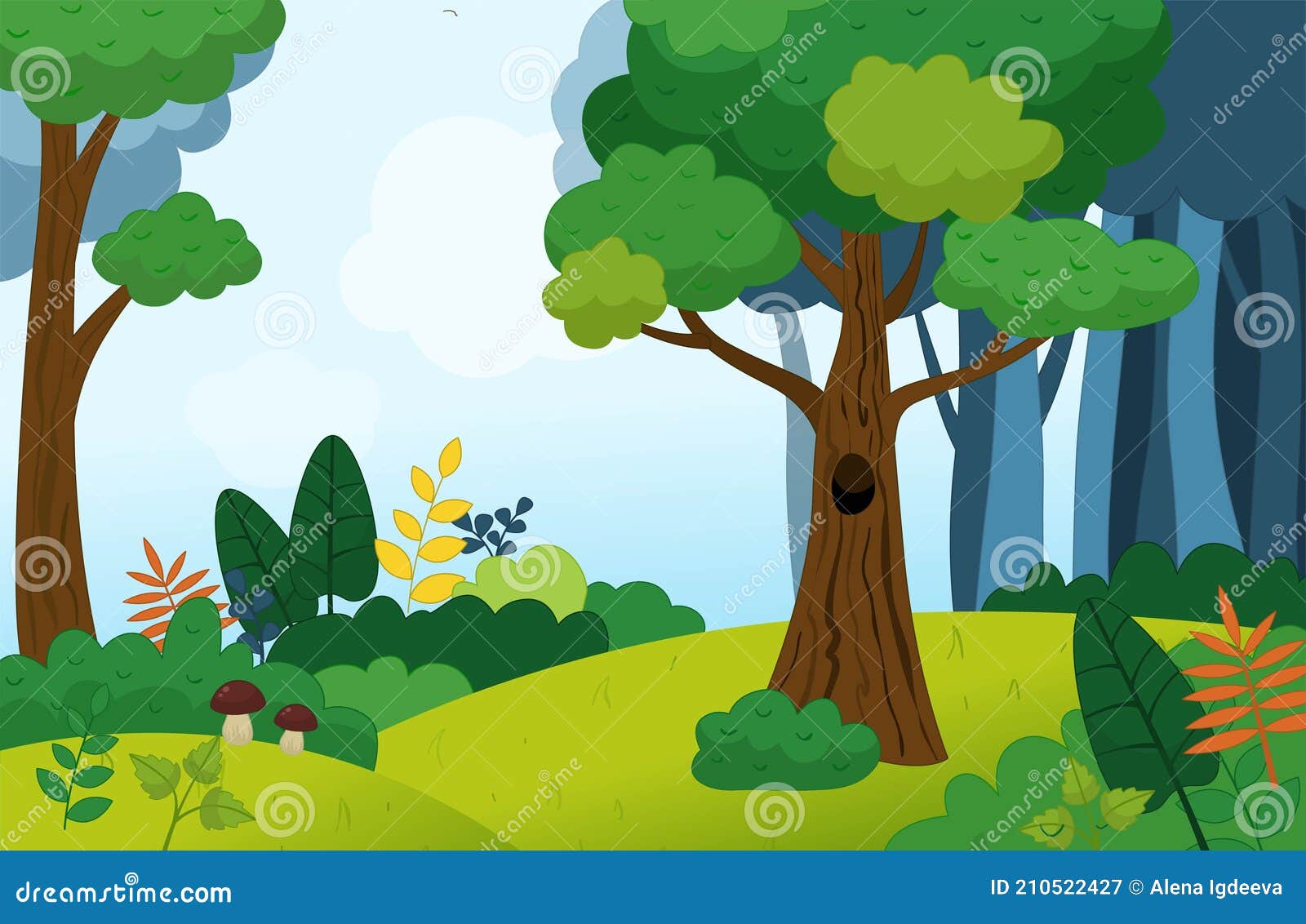 Illustration of a Summer Forest Landscape Stock Vector - Illustration of natural, cartoon: 210522427 Illustration of a Summer Forest Landscape Stock Vector - Illustration of natural, cartoon: 210522427