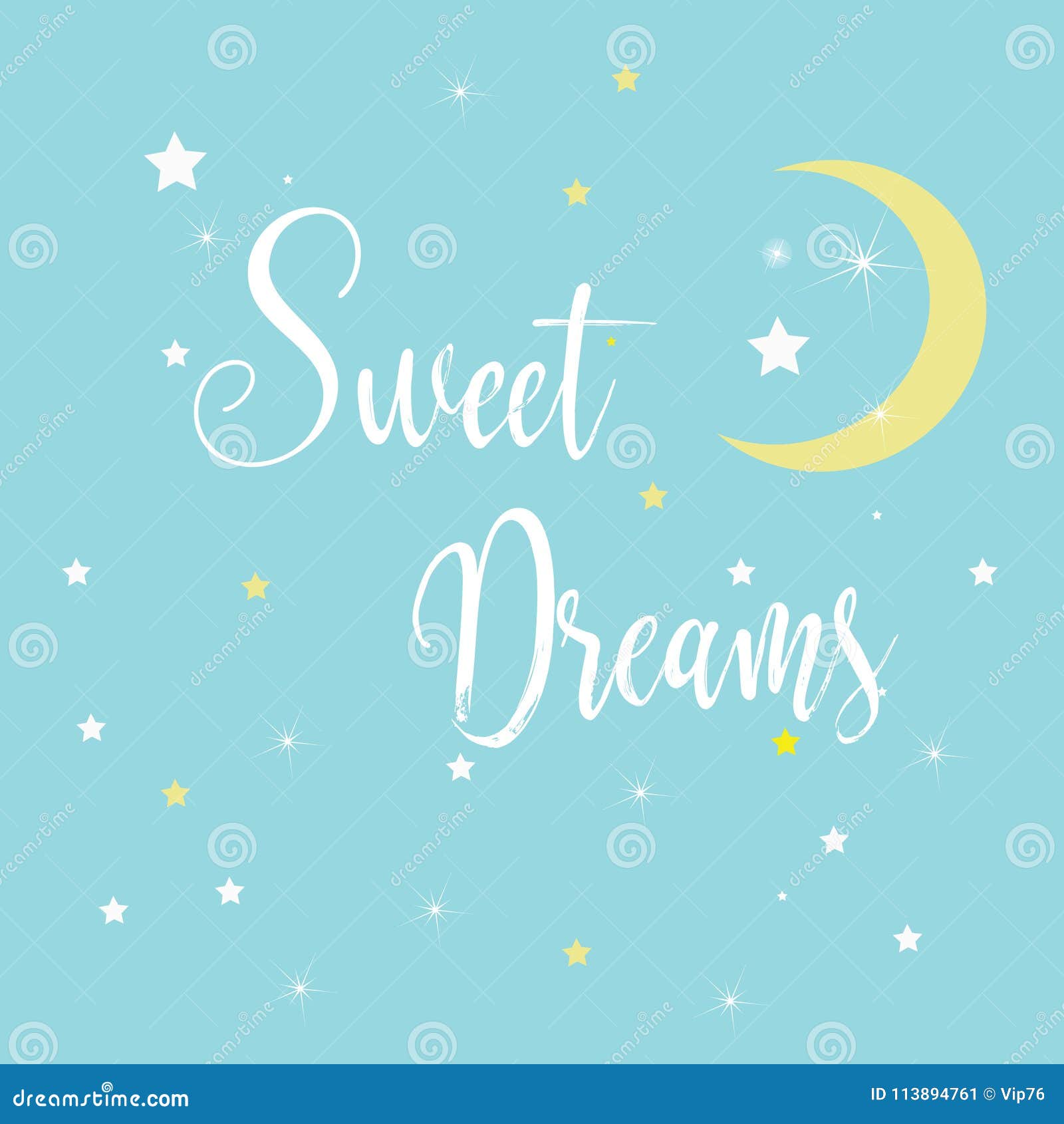 Quote Illustration - Sweet Dreams Stock Vector - Illustration of night ...