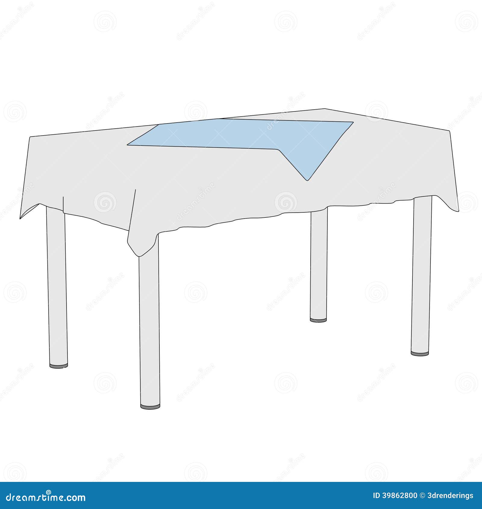 Illustration of Table with Tablecloth Stock Illustration Illustration