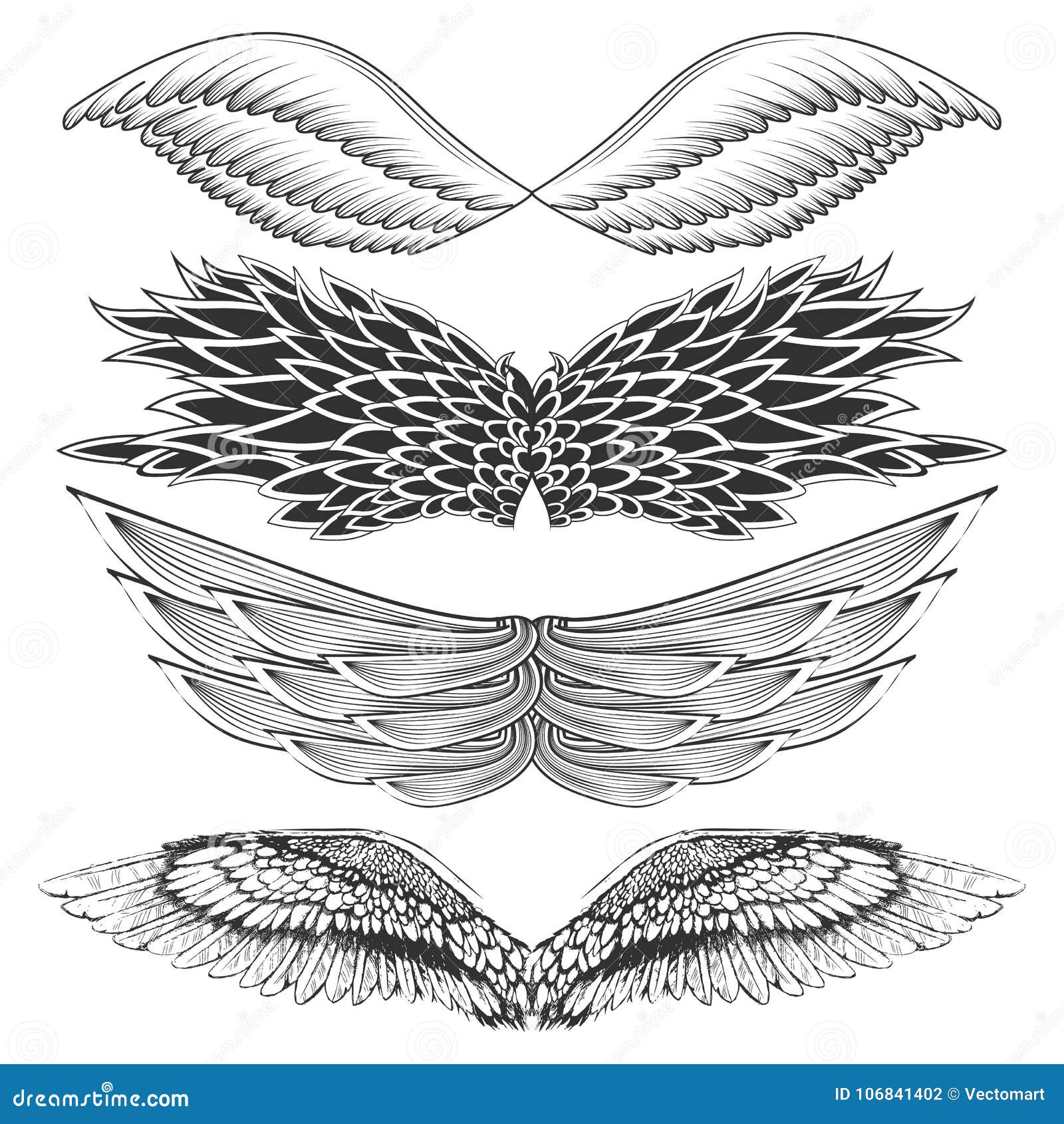 Vector angel wings tattoo design 24634059 Vector Art at Vecteezy