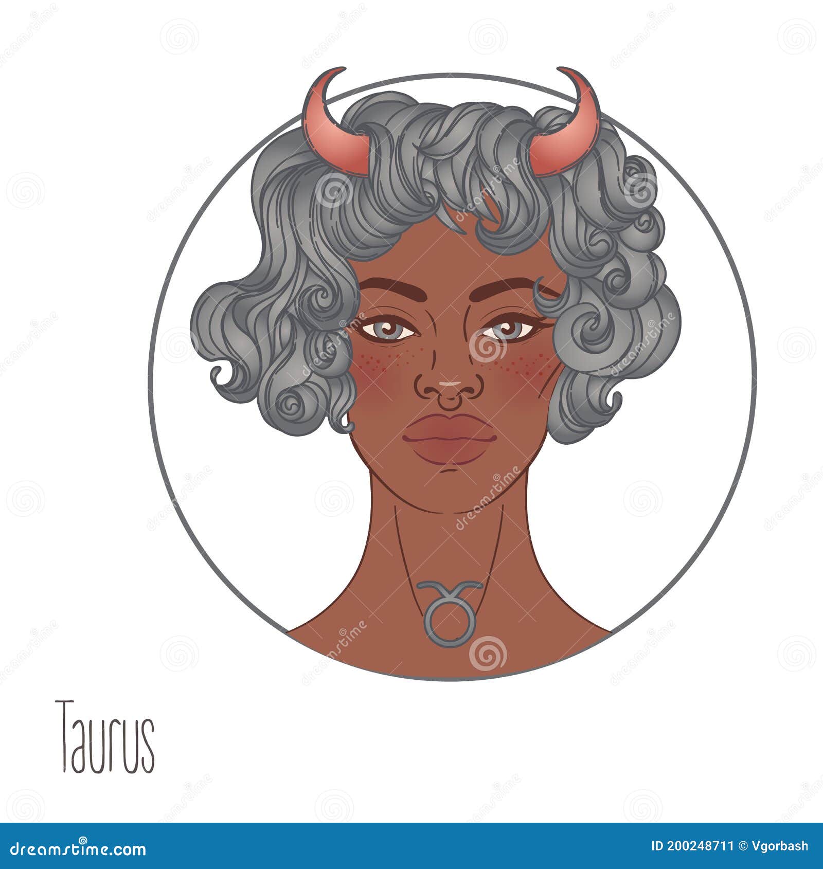 Illustration of Taurus Astrological Sign As a Beautiful African ...