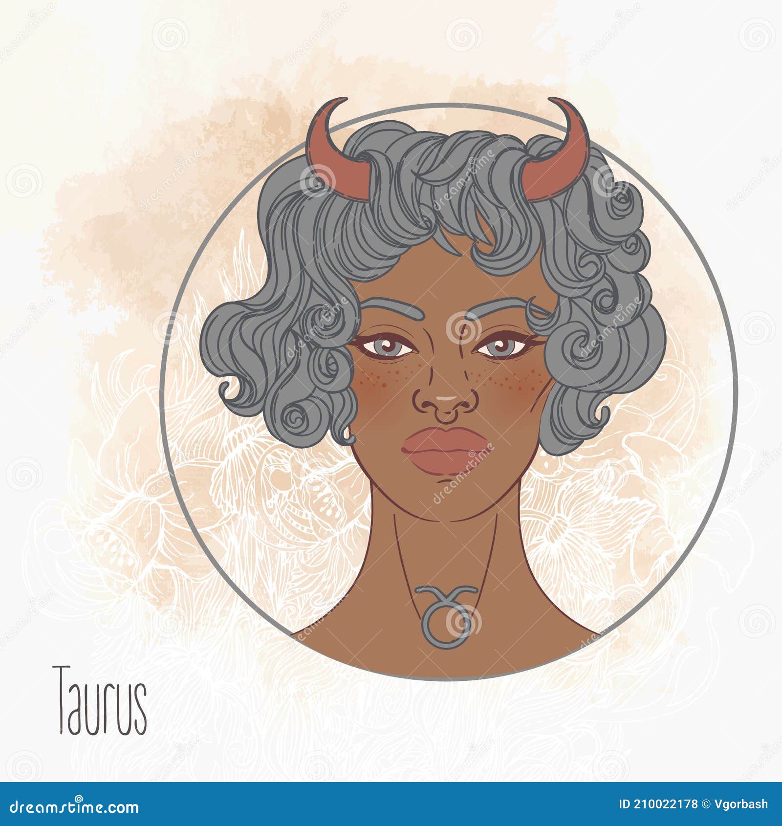 Illustration of Taurus Astrological Sign As a Beautiful African ...
