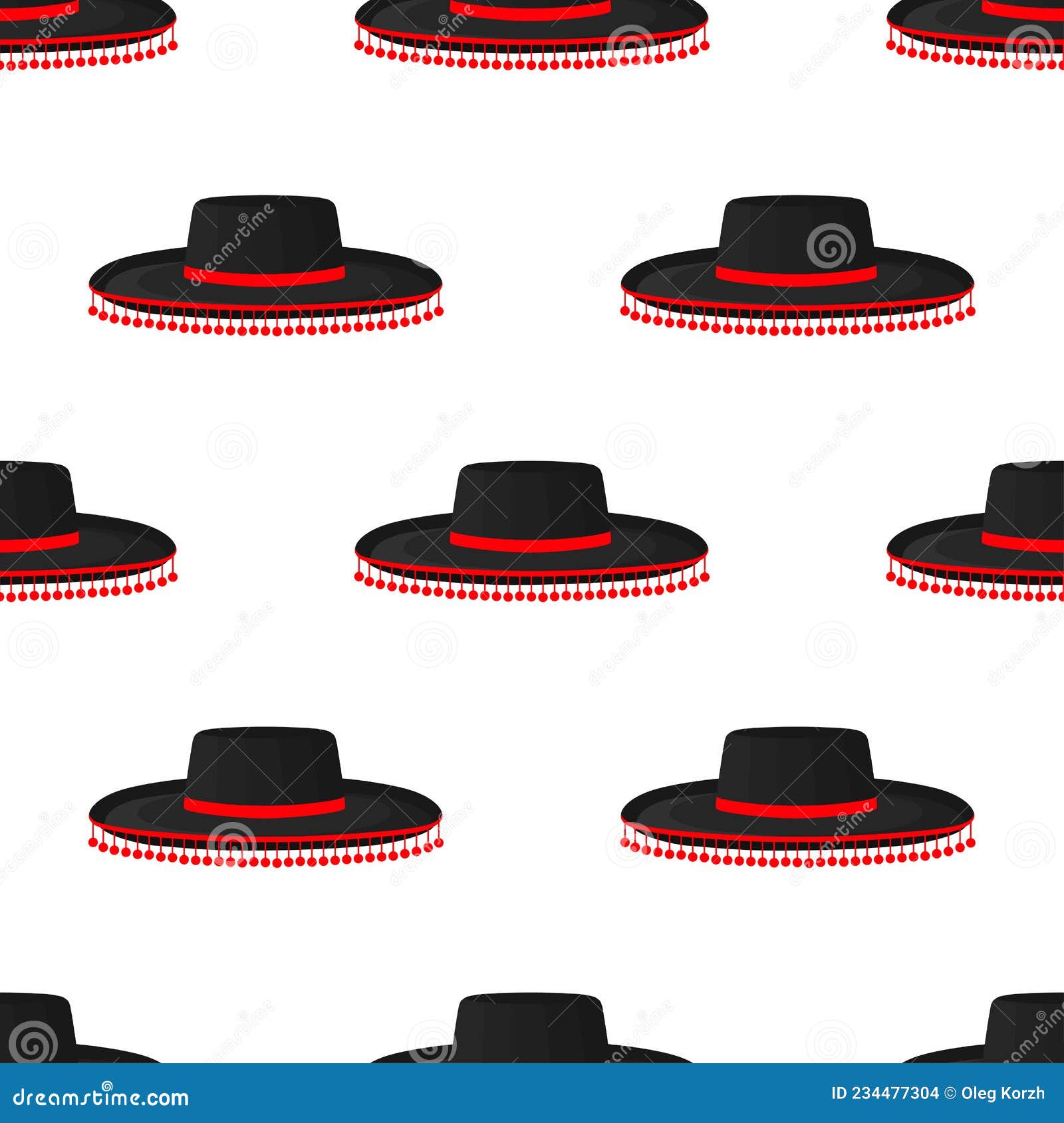  on theme pattern mexican hats sombrero