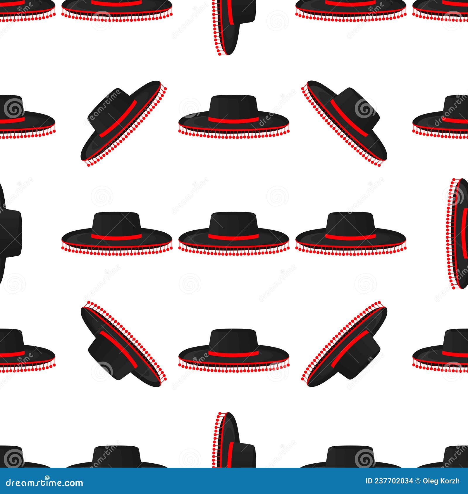  on theme pattern mexican hats sombrero