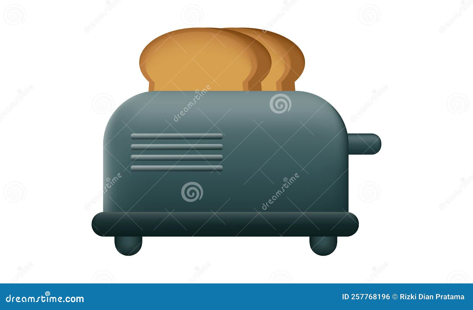 Illustration of a Toaster and Baked Bread Stock Vector Illustration