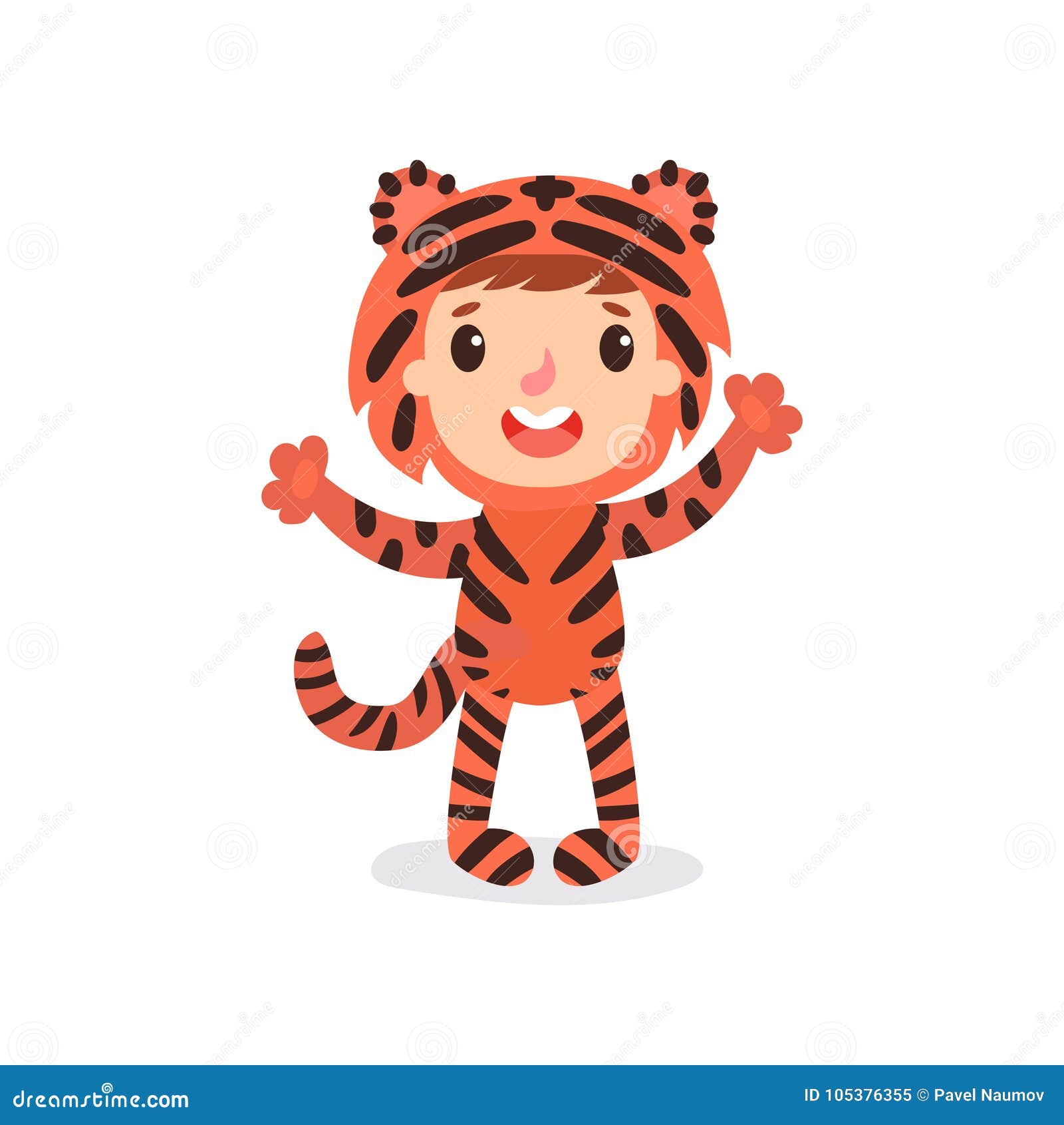 Toddler Kid in Colorful Tiger Costume. Child in Outfit for Photo Shoot or  Halloween Party. Cartoon Boy or Girl Wearing Stock Vector - Illustration of  clothing, funny: 105376355