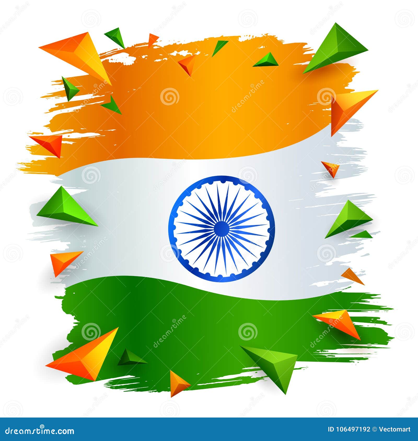 Tricolor Indian Flag Background for Republic and Independence Day of India  Stock Vector - Illustration of happy, indian: 106497192