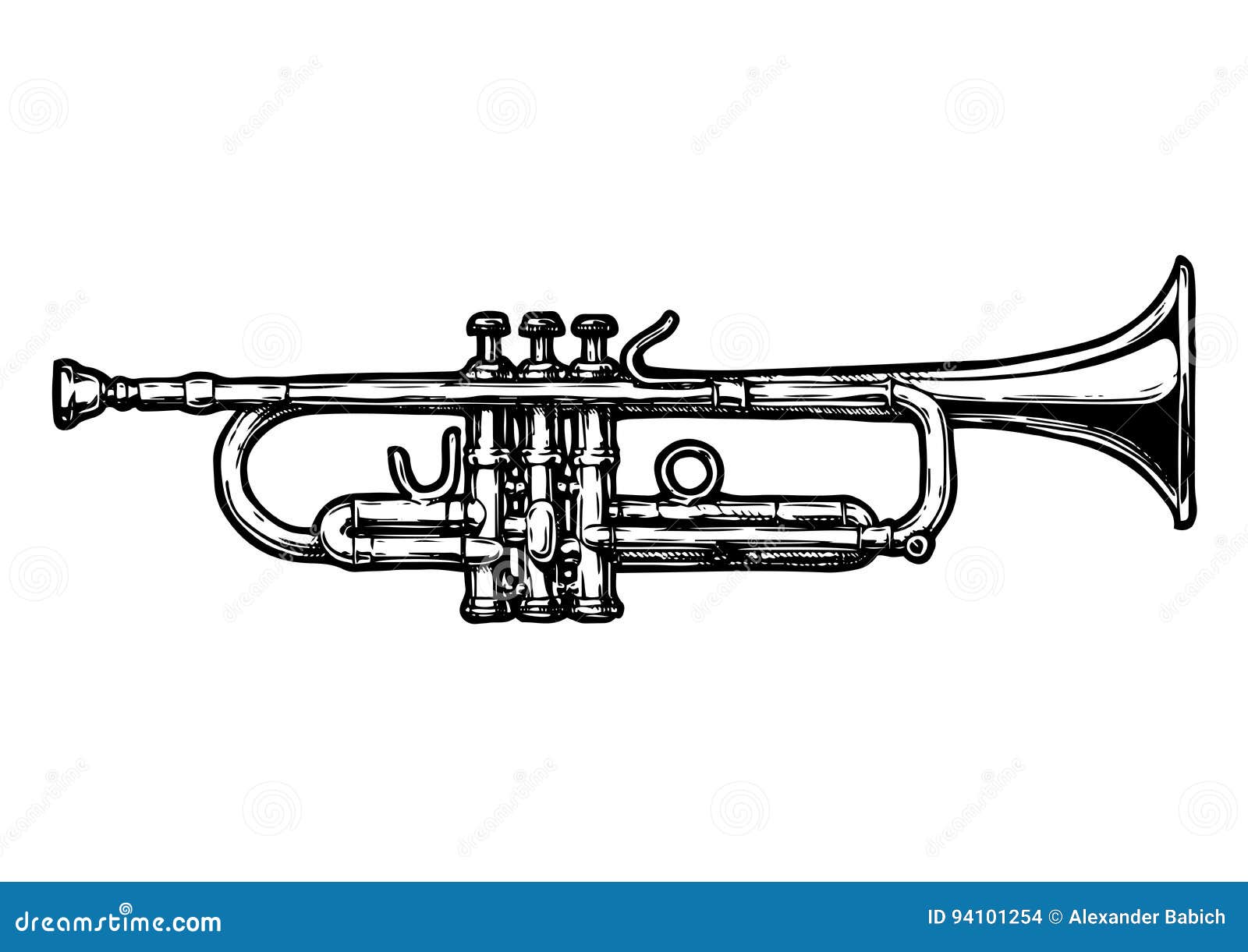 Illustration of trumpet stock vector. Illustration of classical 94101254