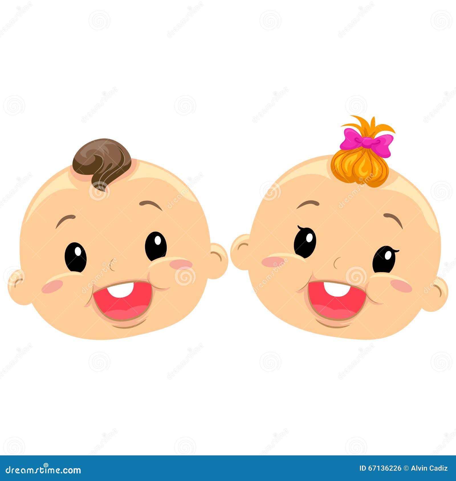 Illustration Of Twin Baby Faces Stock Vector Illustration Of Icon Drawing
