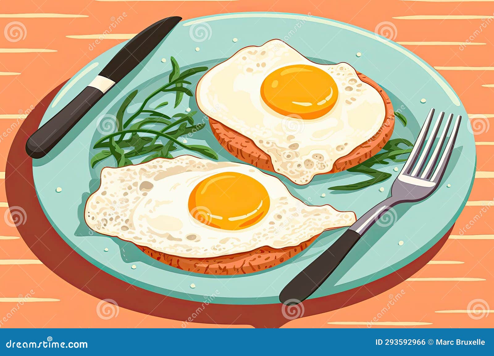  of two eggs on a plate - ai generated