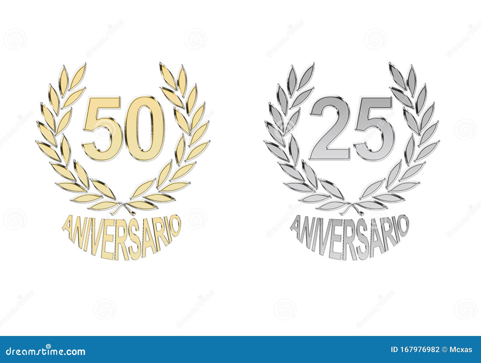  50 and 25 anniversary simbols in spanish