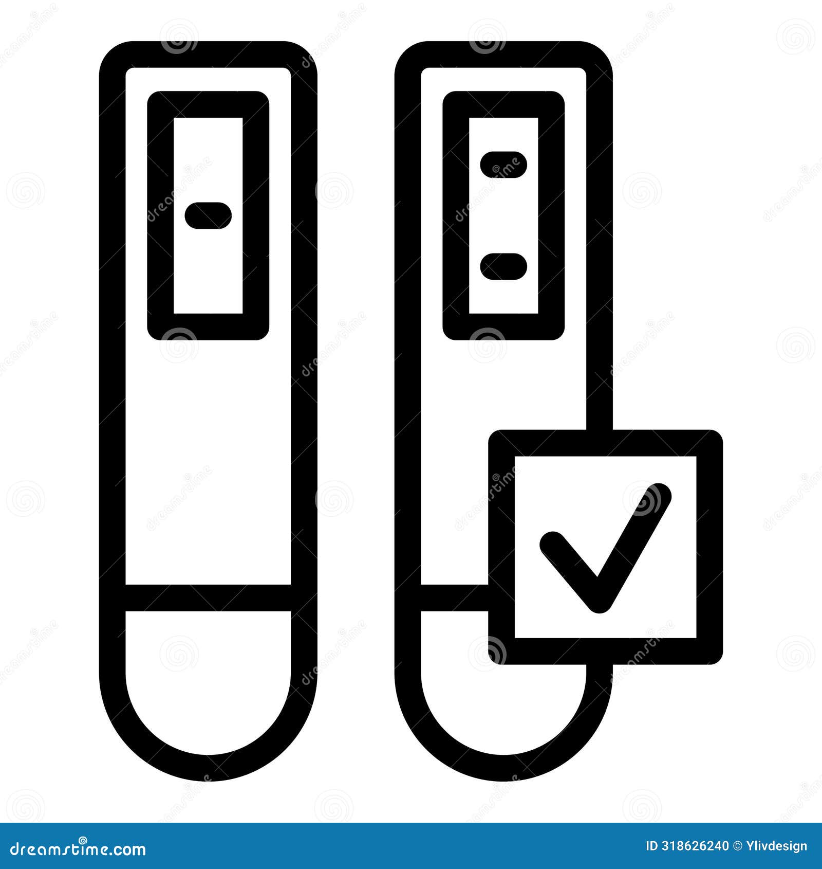 usb flash drives with check mark icon