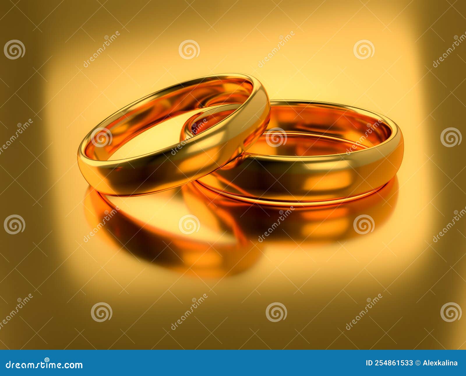 Illustration of Two Wedding Gold Rings. Unity Concepts Stock