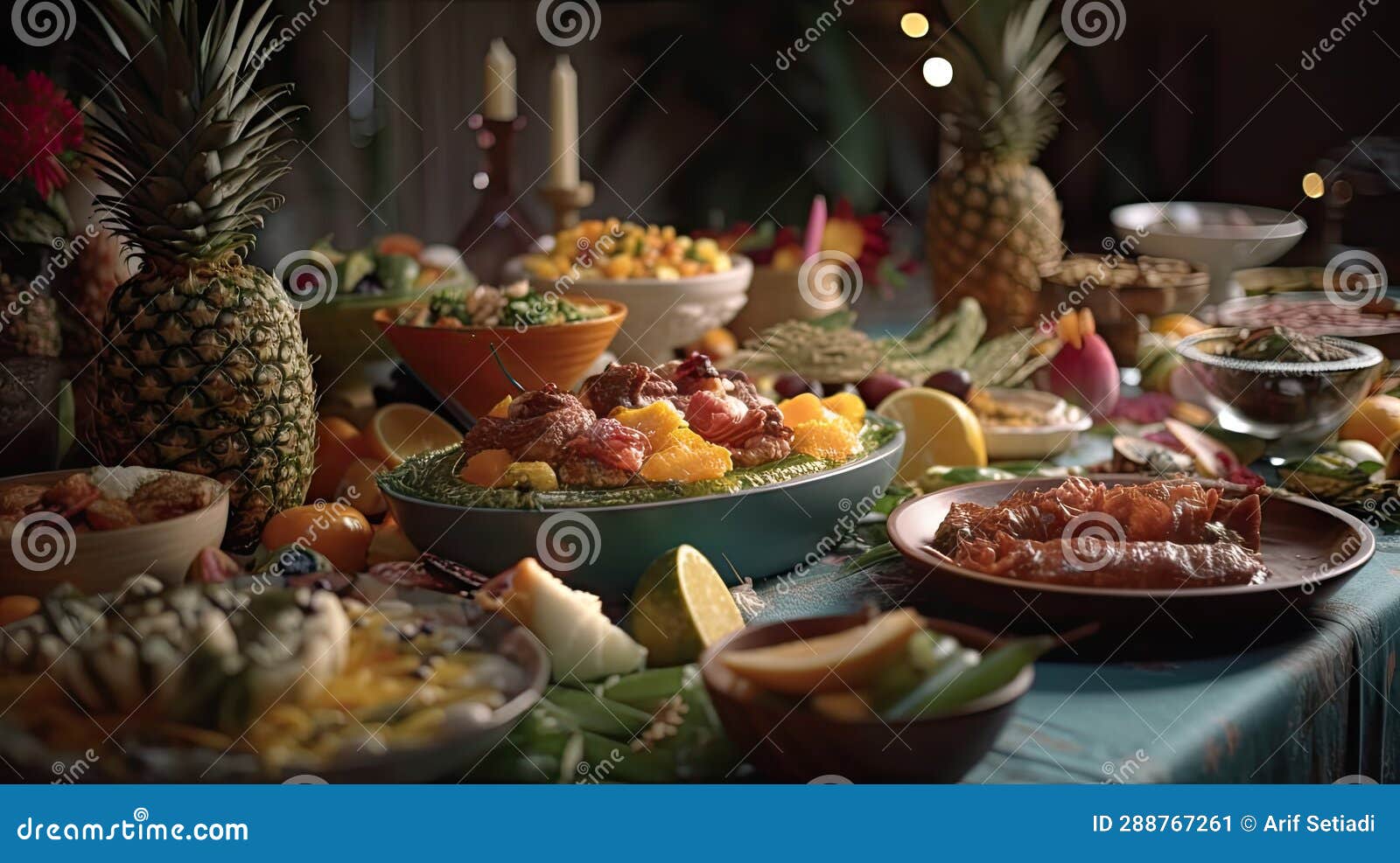 Illustration of Typical Hawaiian Food that Looks Very Delicious, Good