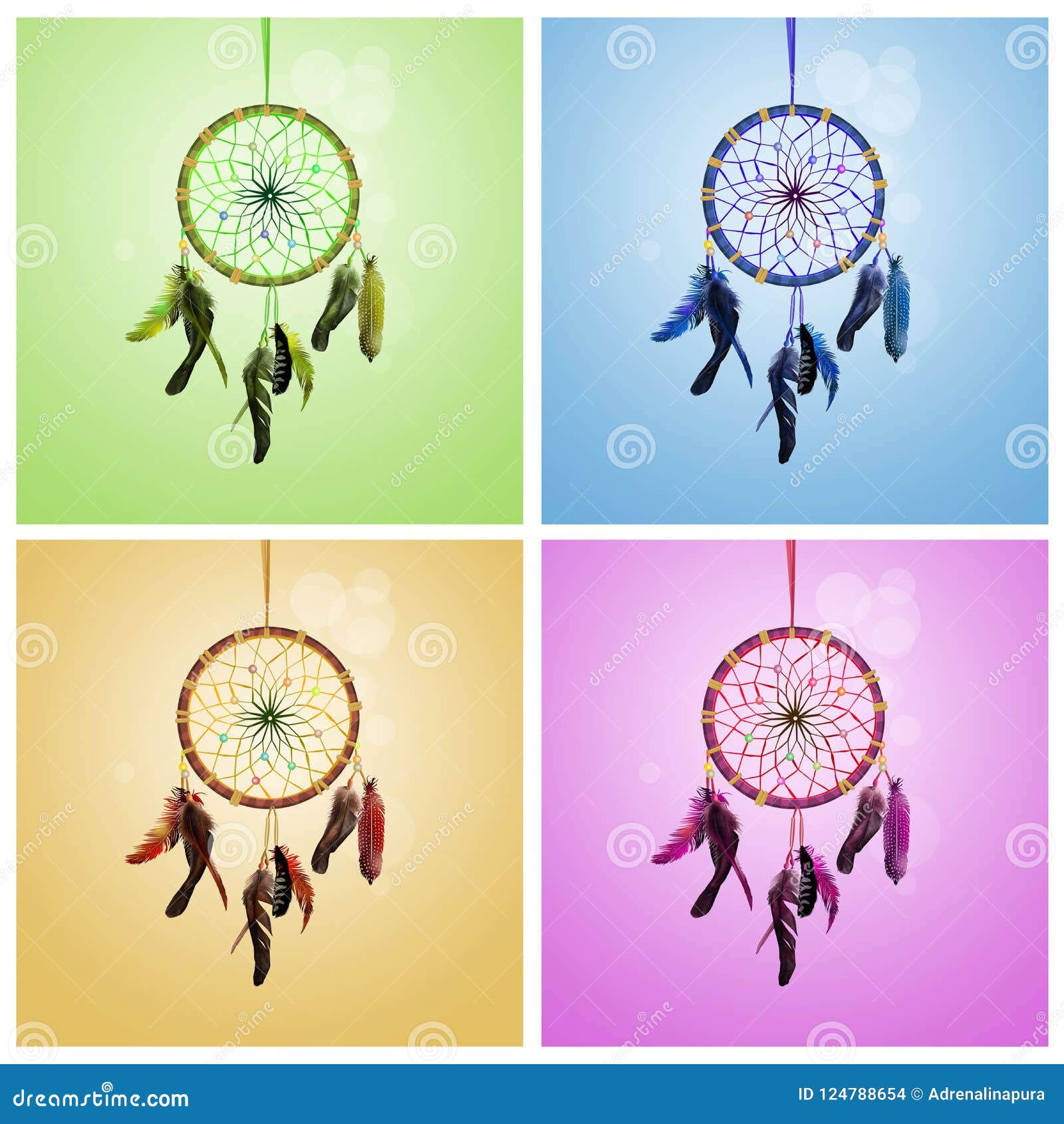 Various dream catchers stock illustration. Illustration of dream