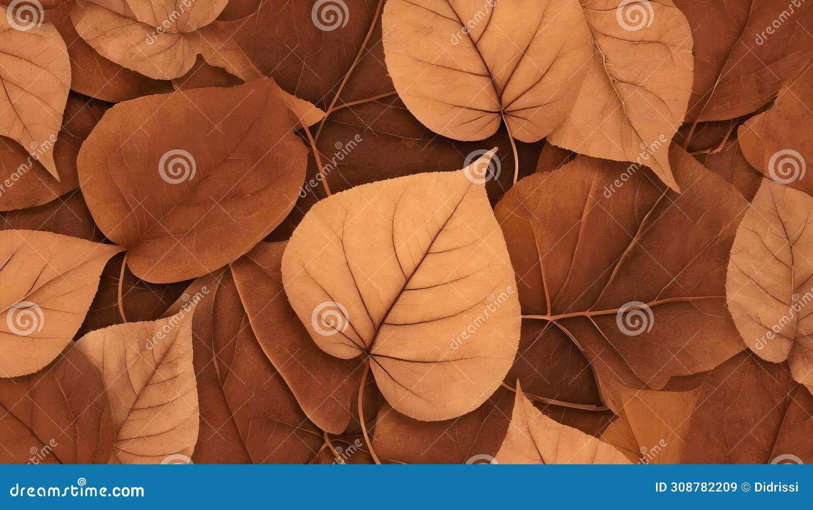  of various-sized, brown leaves with veins arranged together