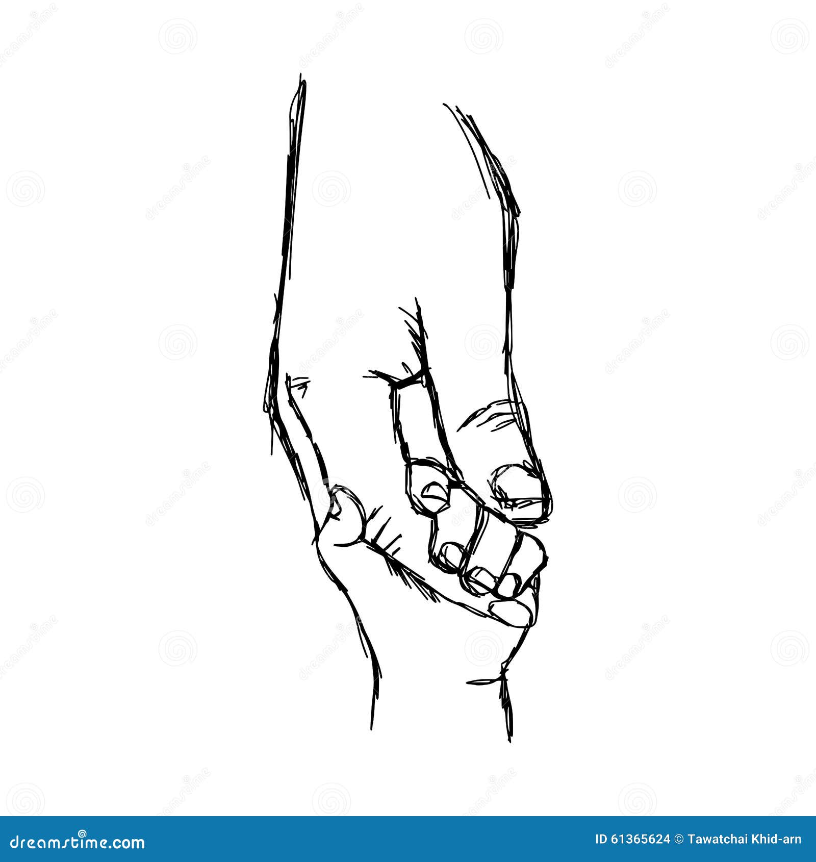   doodle hand drawn sketch of parent holds the