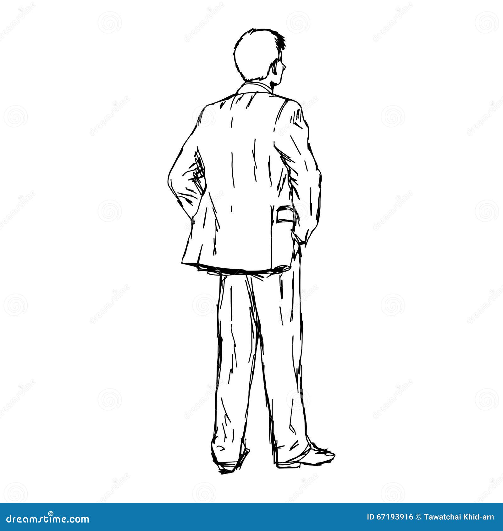 Illustration Vector Doodle Hand Drawn of Sketch Young Businessman ...