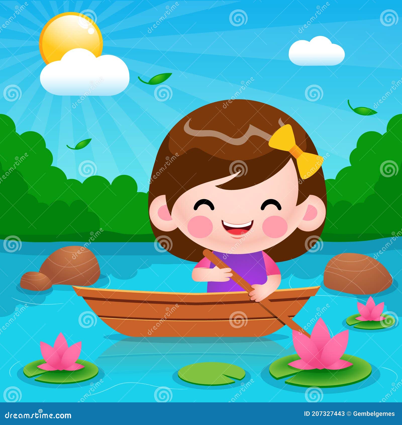 Cartoon Cute Little Girl Riding on Boat at River Vector Illustration Stock Vector - Illustration of cute, adventure: 207327443 Cartoon Cute Little Girl Riding on Boat at River Vector Illustration Stock Vector - Illustration of cute, adventure: 207327443