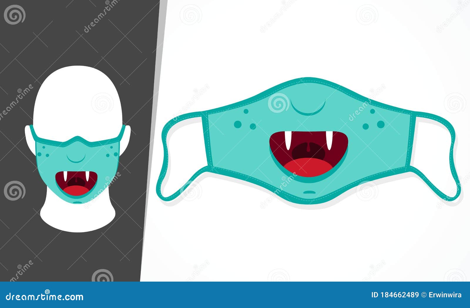 Download Illustration Vector Graphic Of Cute Vampire Mouth In Mask Design Stock Vector - Illustration of ...